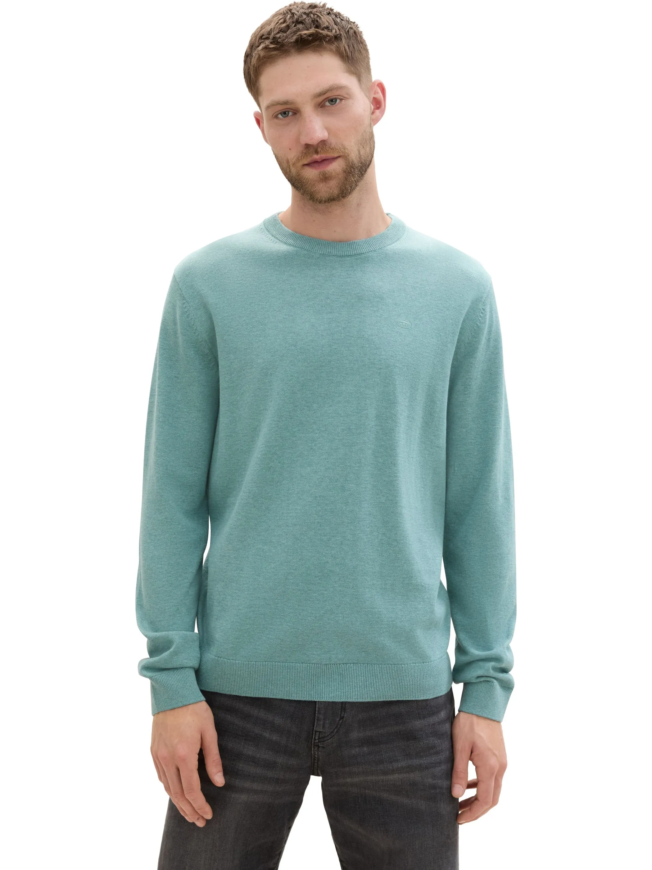 Tom Tailor 1039810 basic crewneck knit Blau 890938 13158 5