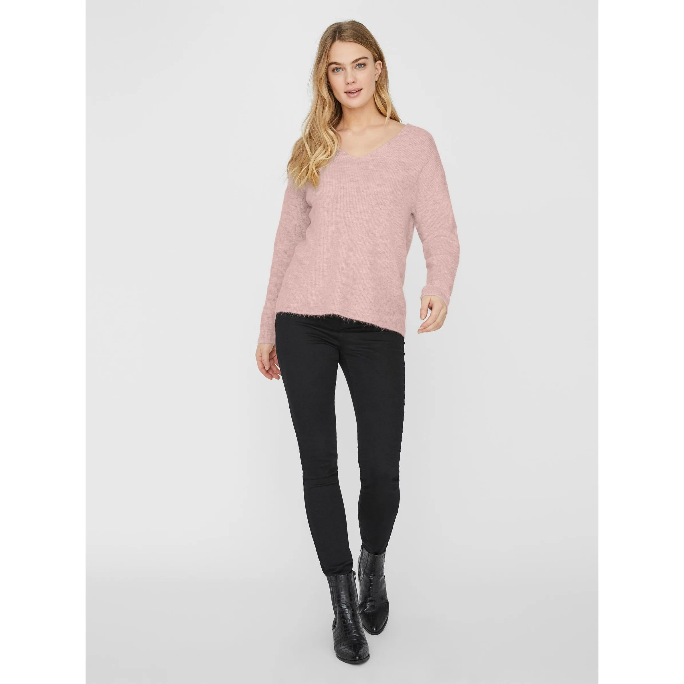 Vero Moda 10233357 VMCREWLEFILE LS V-NEC Rosa 842583 221972002 4