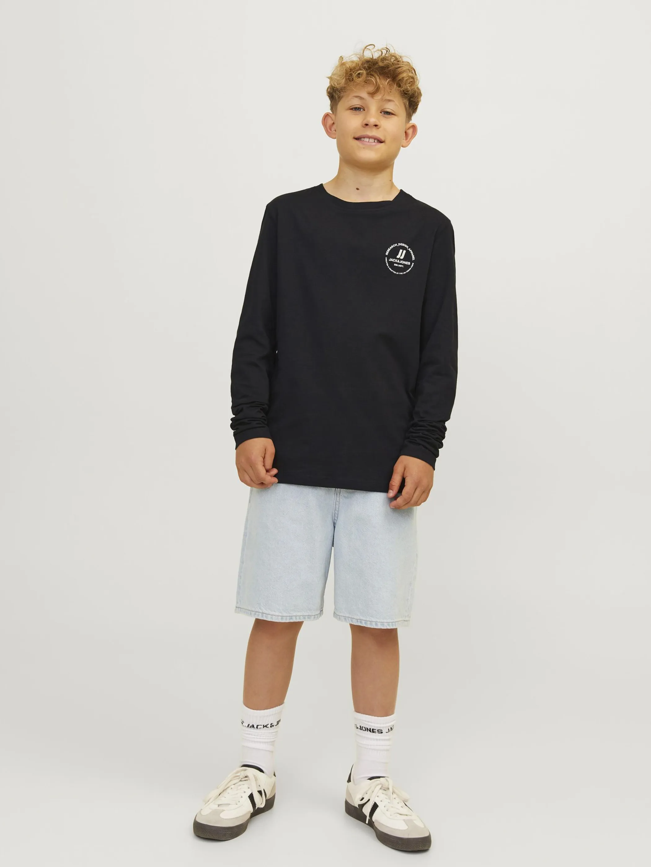 Jack&Jones Junior 12258973 JJESWIFT TEE LS NOOS Schwarz 897112 178012 4