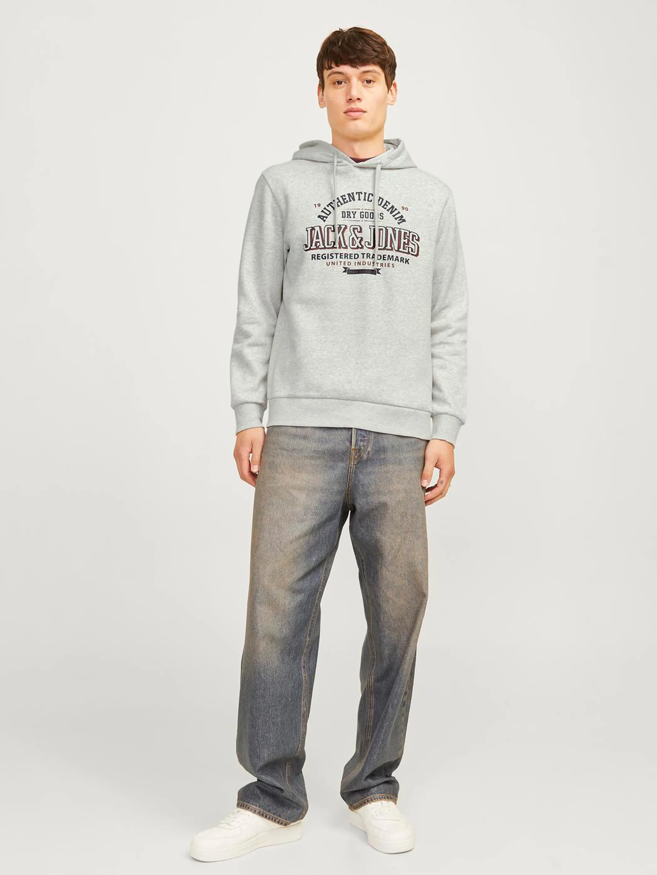 Jack Jones 12255617 JJELOGO SWEAT HOOD 2 Weiß 895765 200349 4