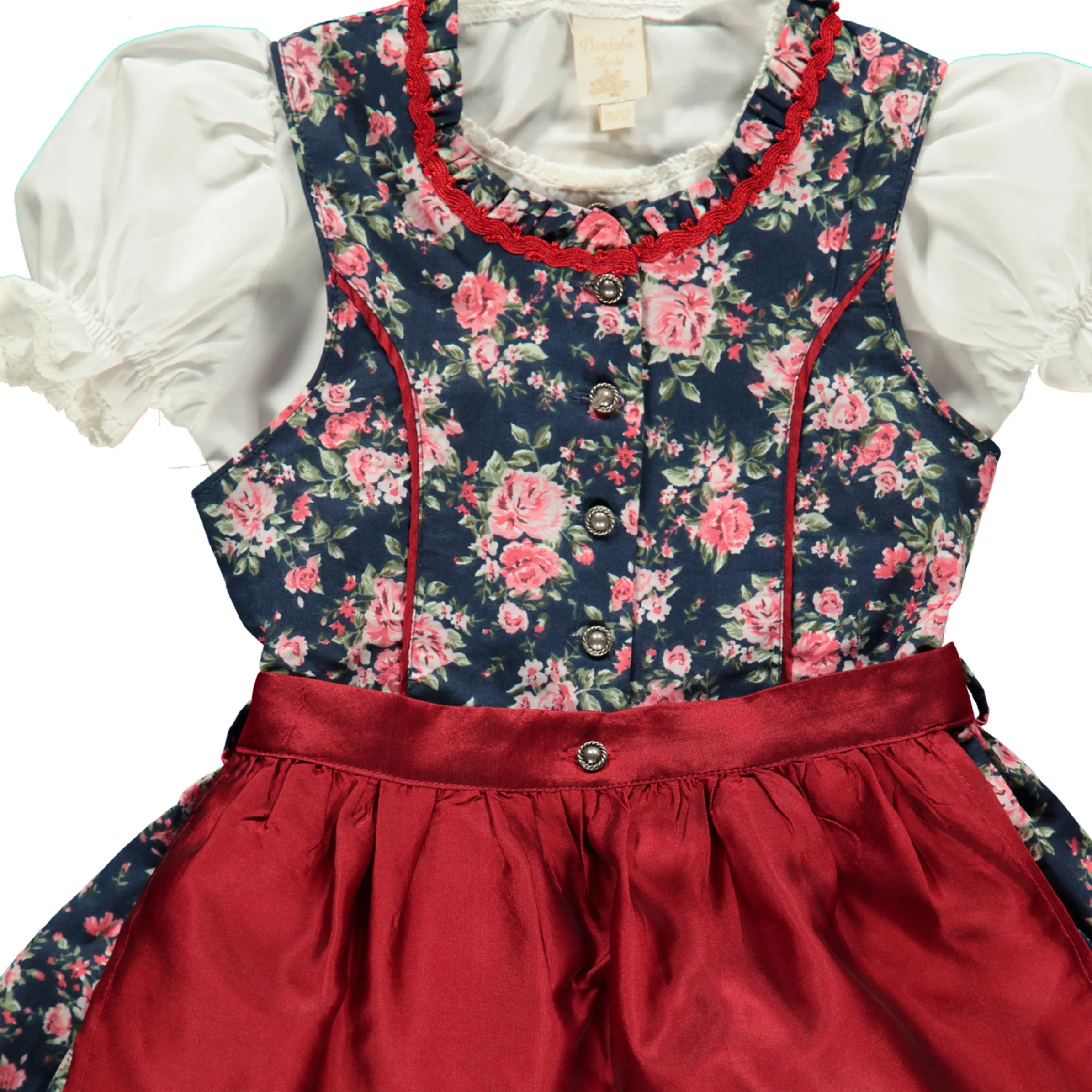 Birkhahn Mode und Tracht Mädchen Dirndl 3tlg blau mit Blau 795507 BLAU 3