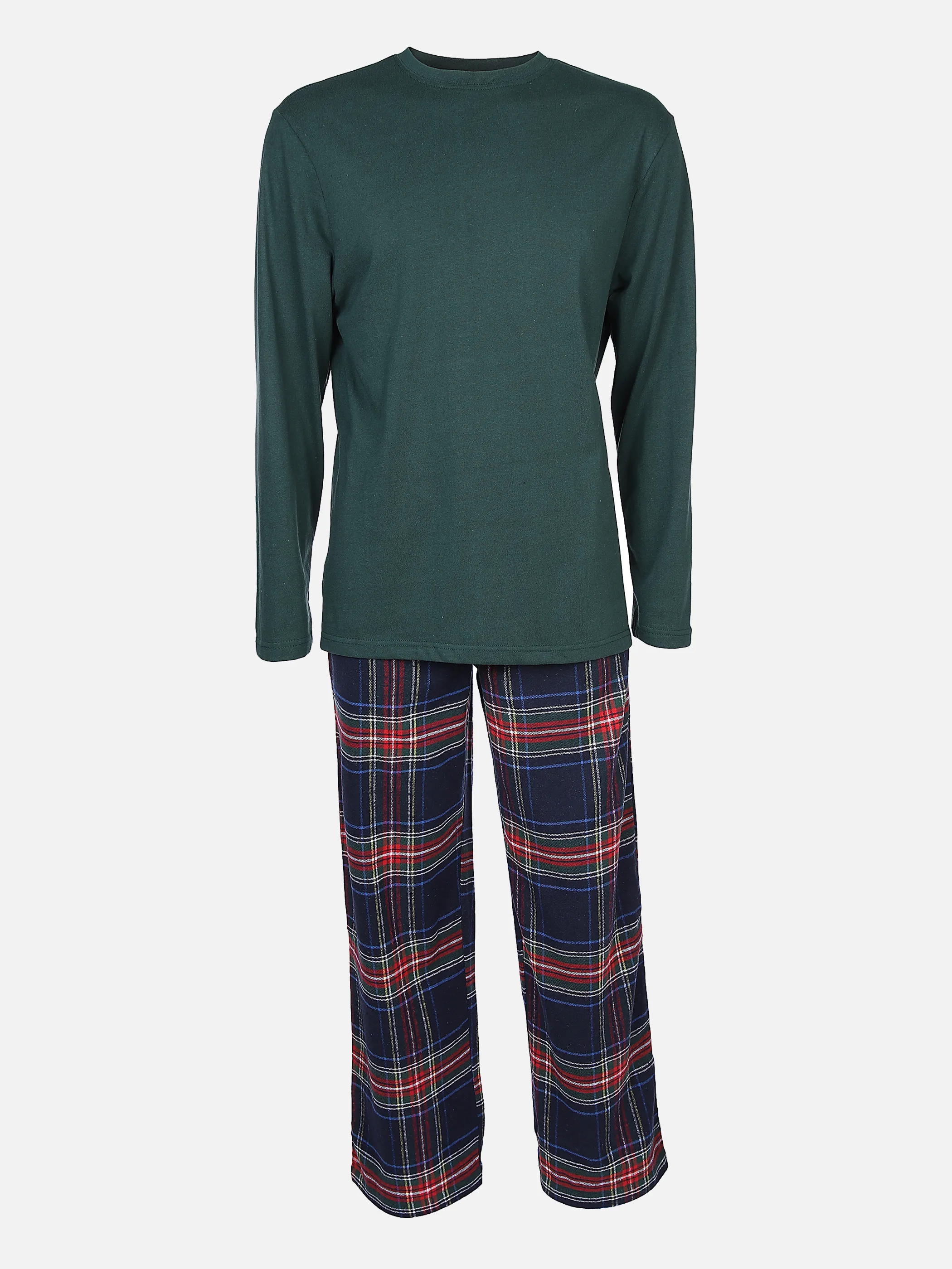 Jim Spencer He. Pyjama lang Flanell Grün 870844 GREEN/NAVY 1