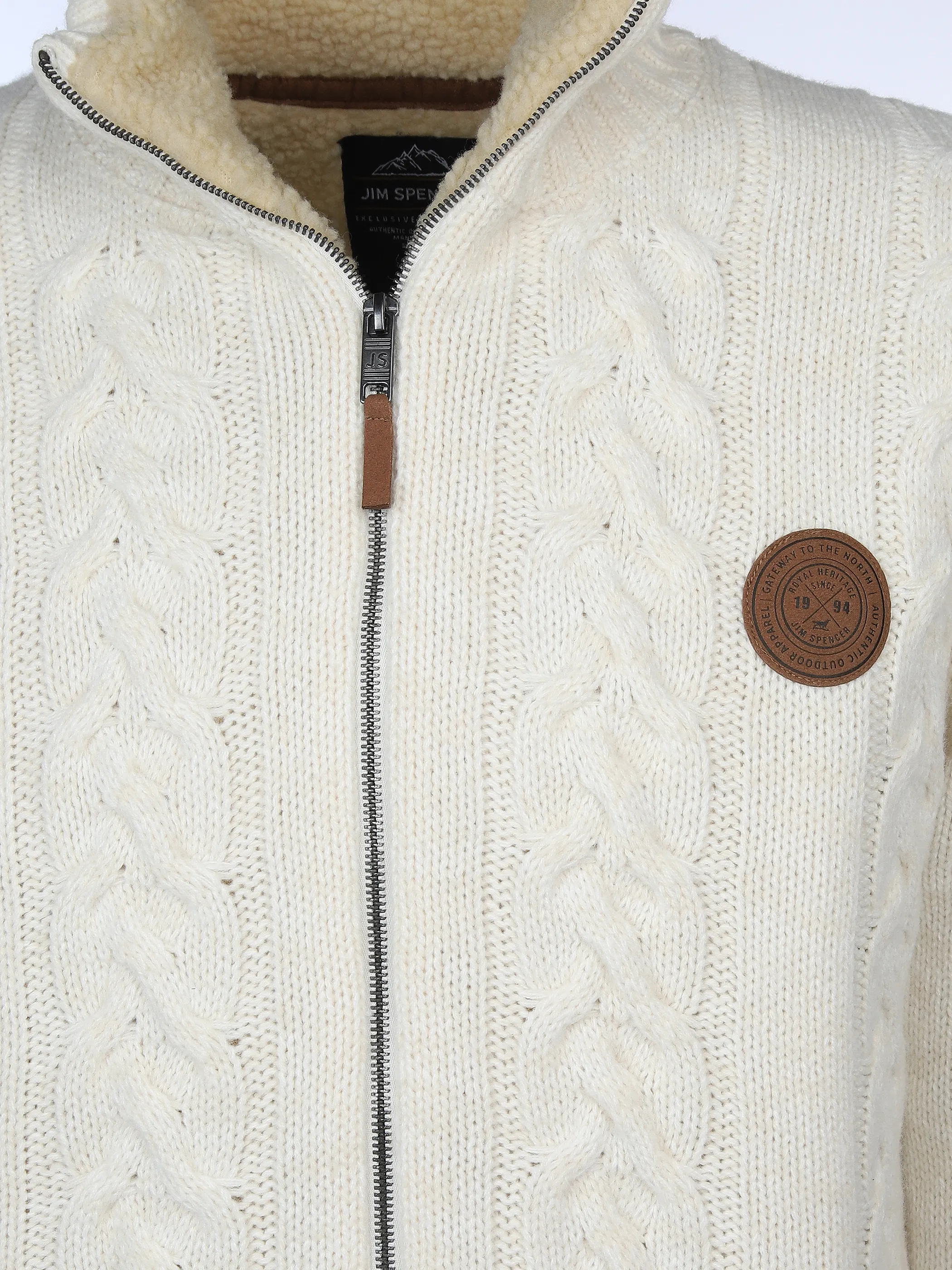 Jim Spencer He. Strickjacke wattiert Norweger Weiß 900920 OFFWHITE 3