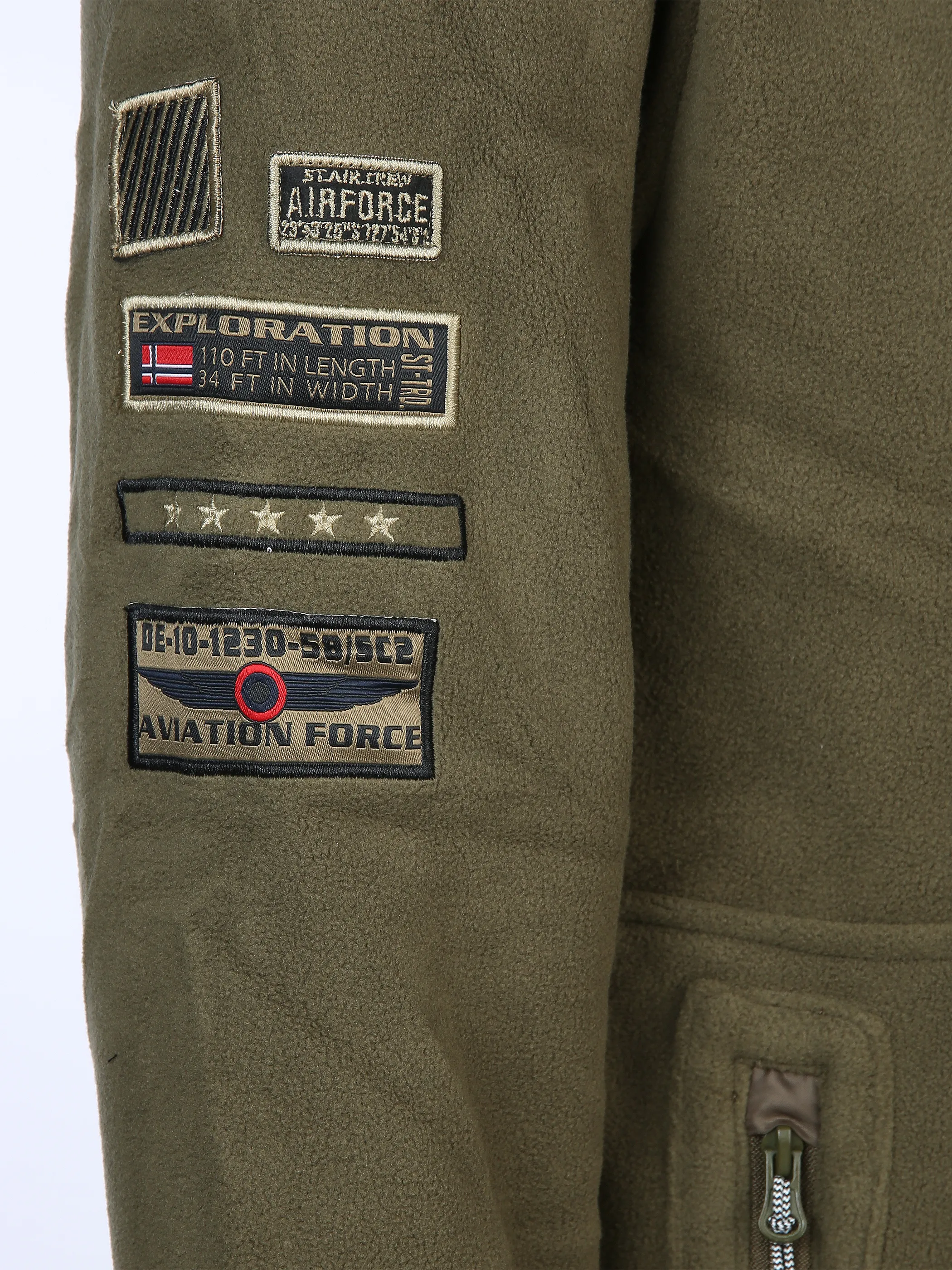 Southern Territory He. Fleecejacke Badges Oliv 900227 OLIVE 4