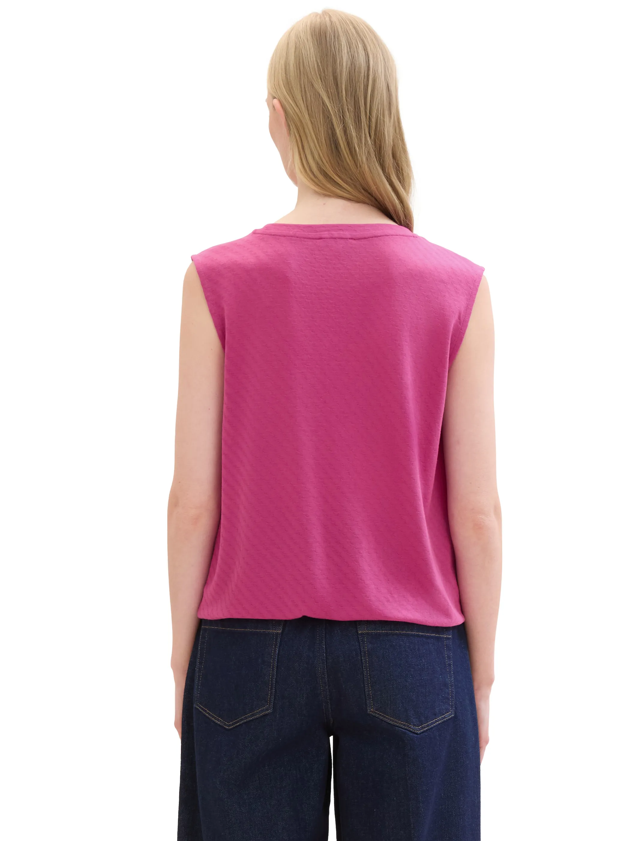 Tom Tailor 1041576 T-shirt top structured Pink 895791 35275 2