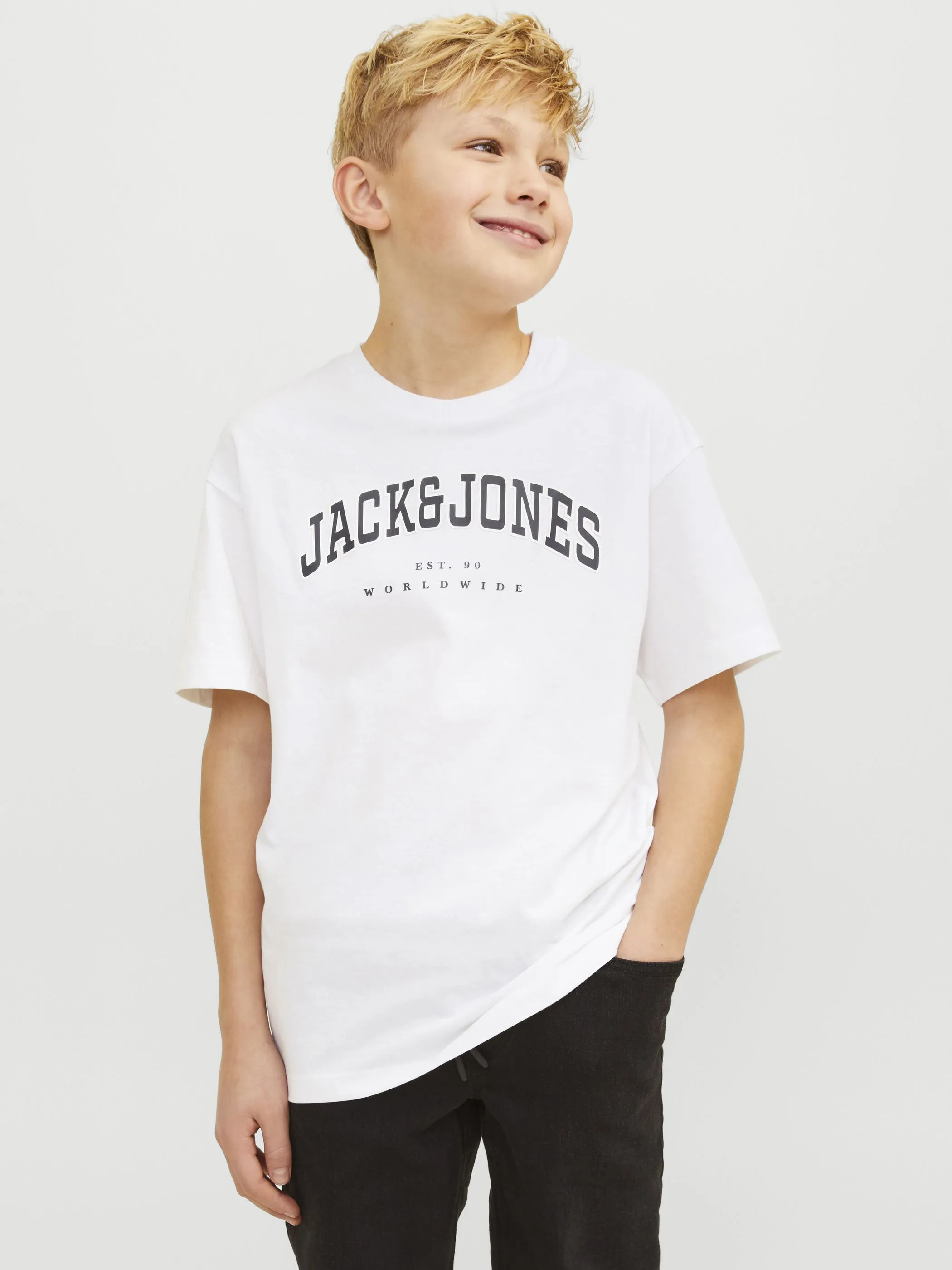 Jack&Jones Junior 12258924 JJECALEB VARSITY TEE Weiß 904153 178074001 2