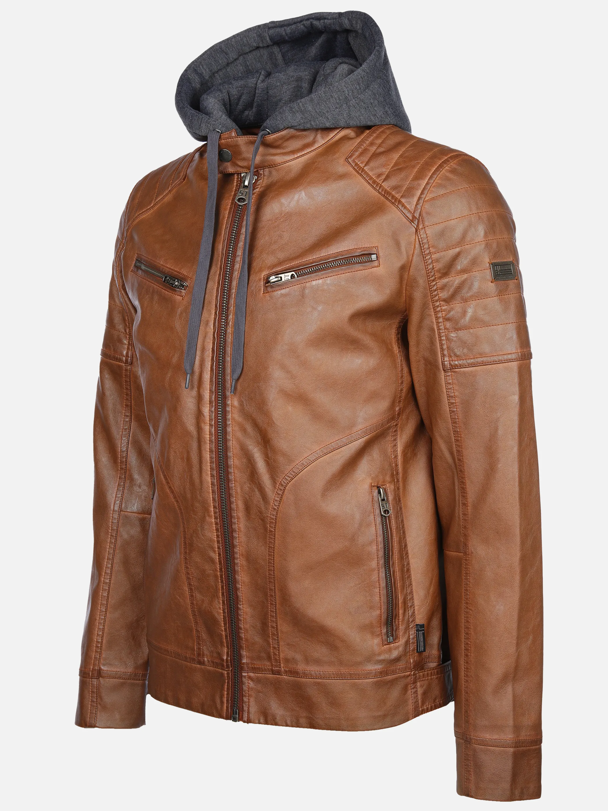 Southern Territory He. Bikerjacke Kapuze cognac Braun 903554 BROWN 3