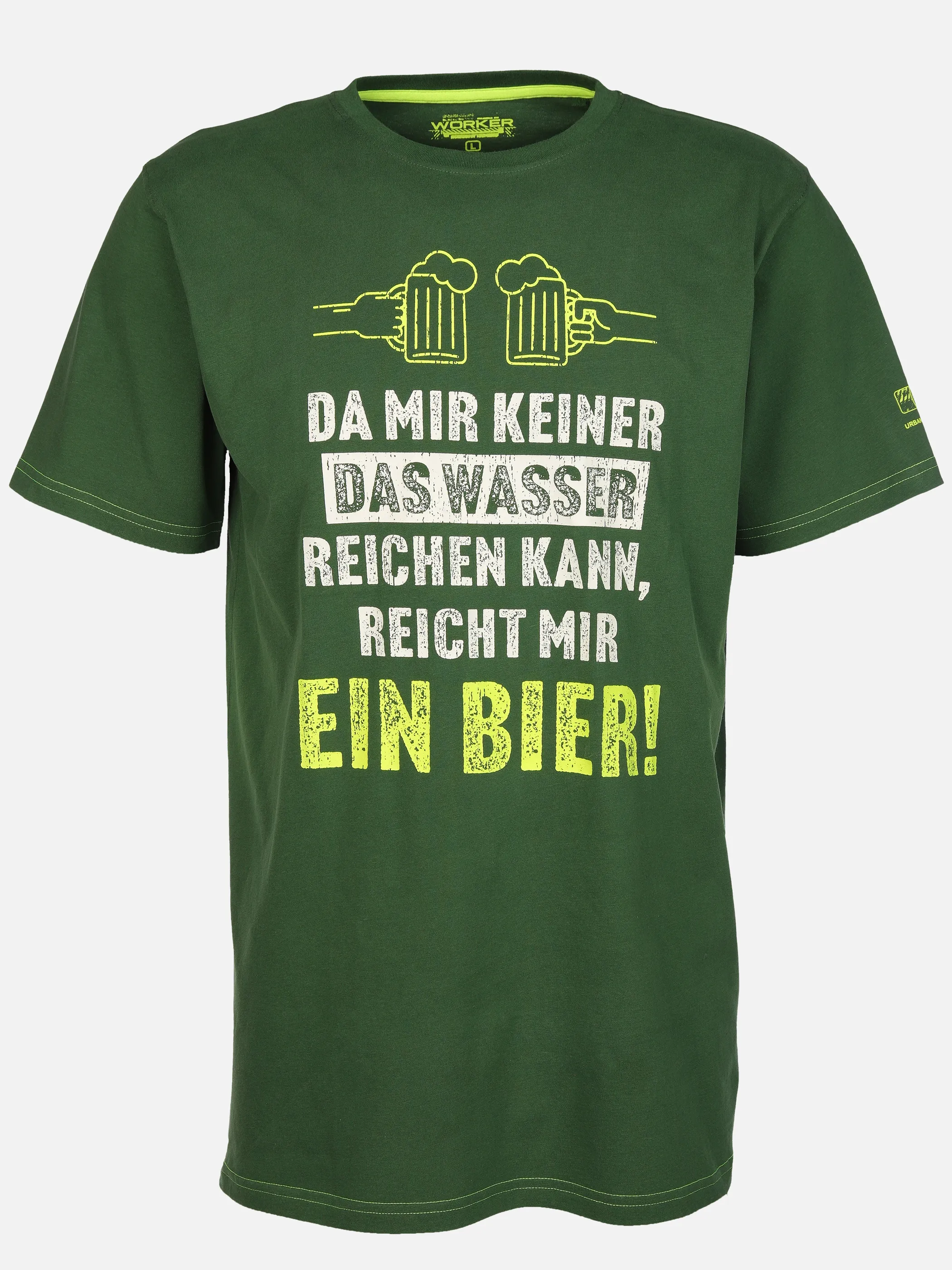 Worker He. T-Shirt 1/2 Arm Sprüche Grün 907751 GREEN 1