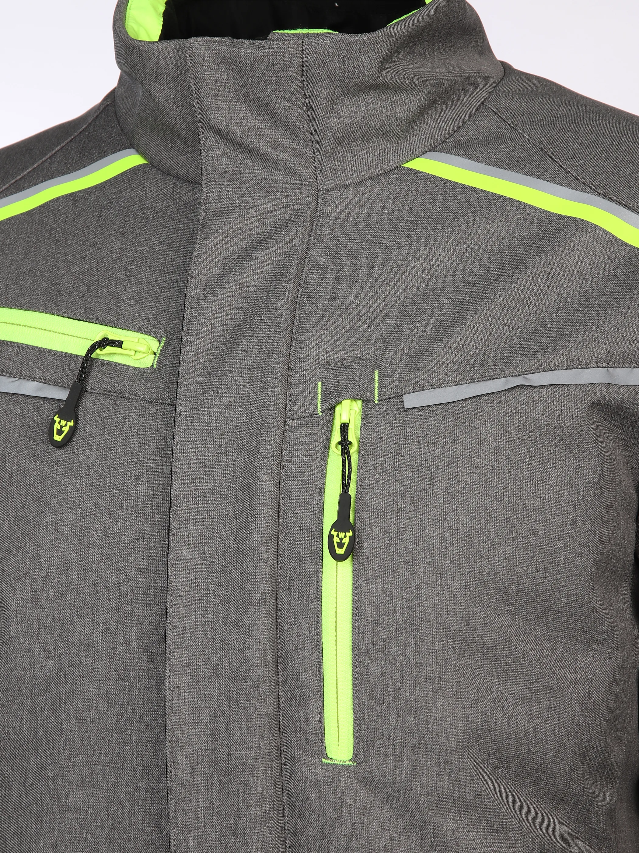 Worker He. Softshelljacke wattiert Neon Grau 880411 GREY 4