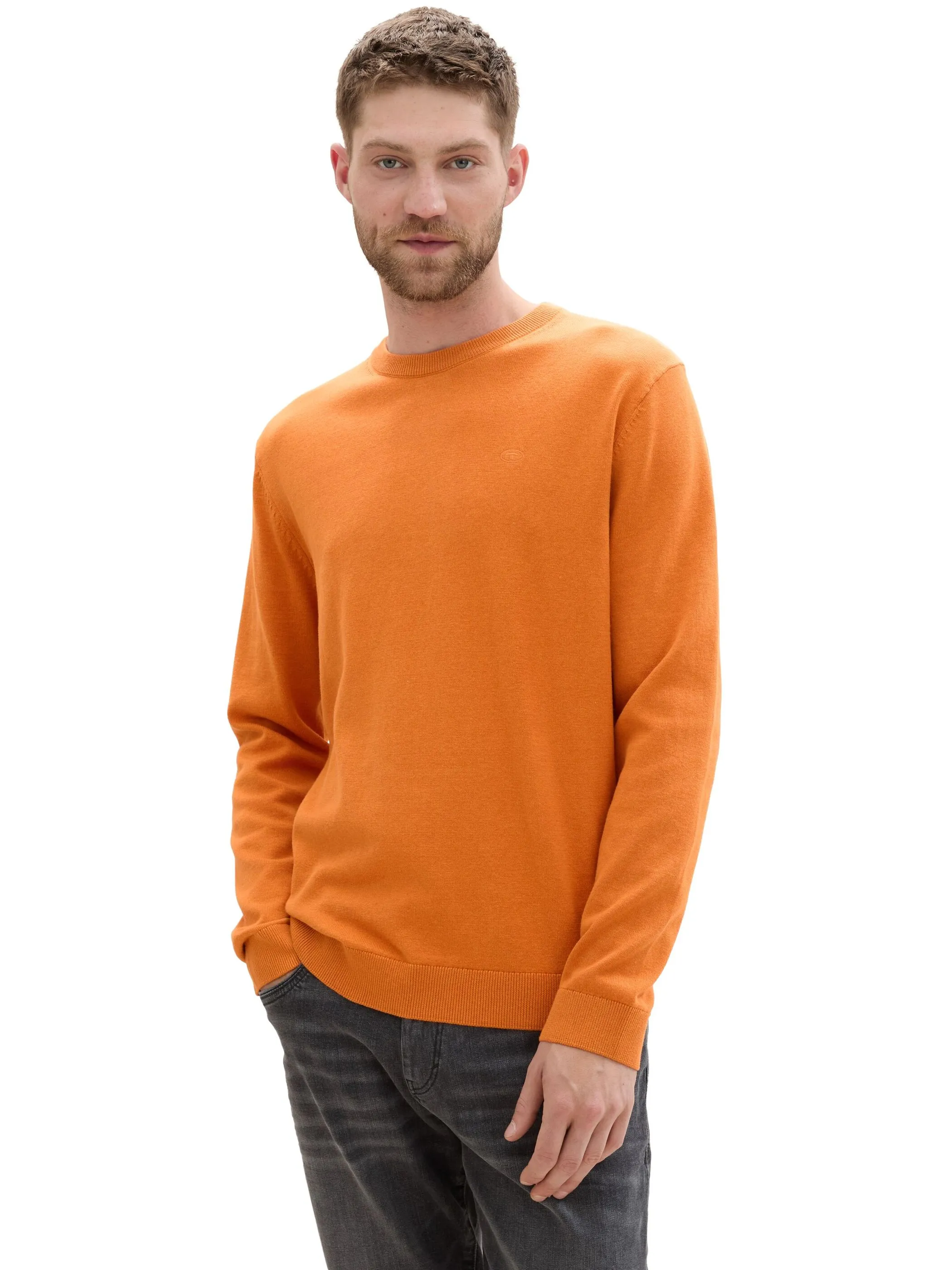 Tom Tailor 1039810 basic crewneck knit Orange 890938 36300