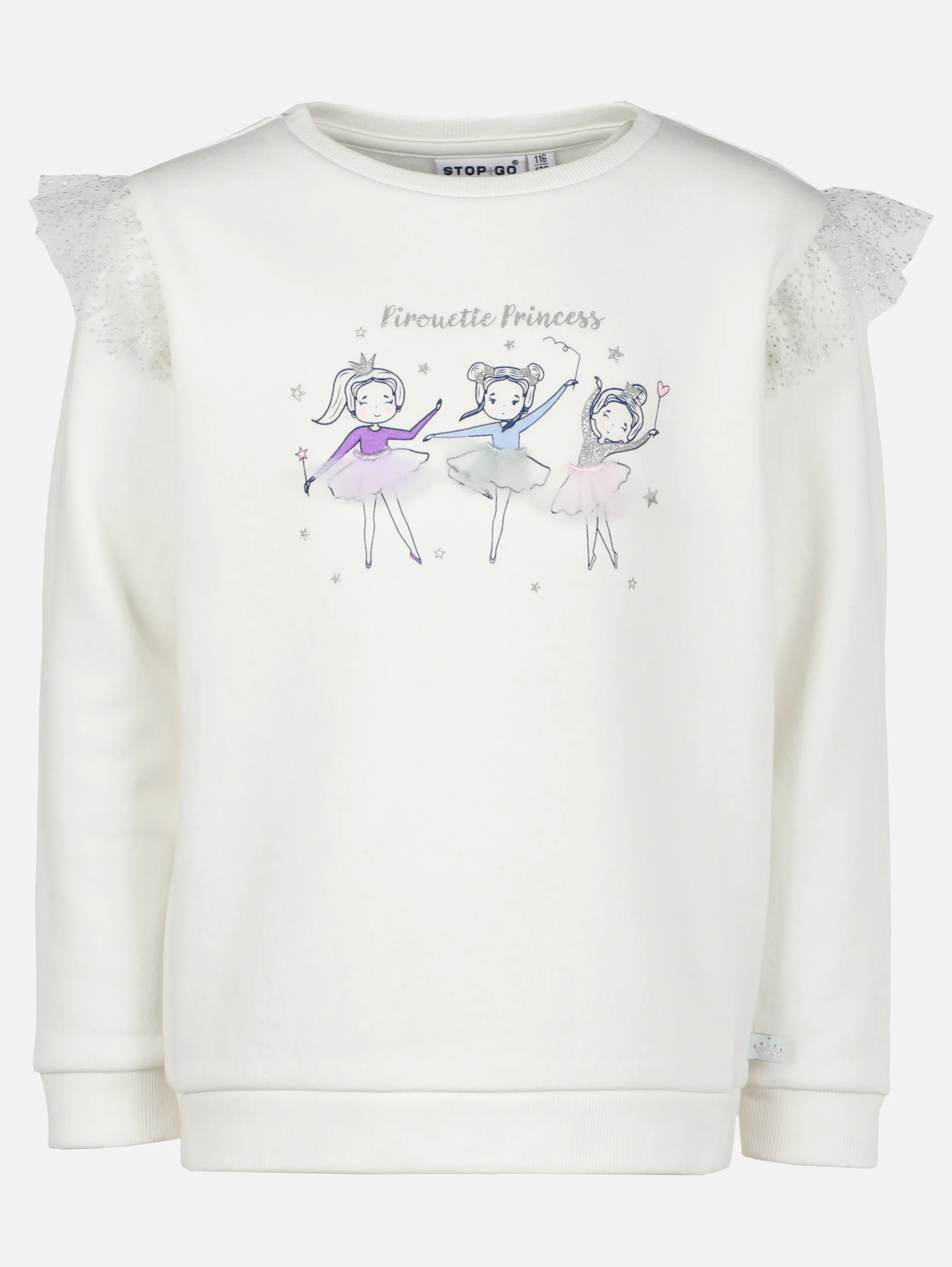 Stop + Go KM Sweatshirt mit Ballerina Frontprint in weiß Weiß 901382 WEIß 1