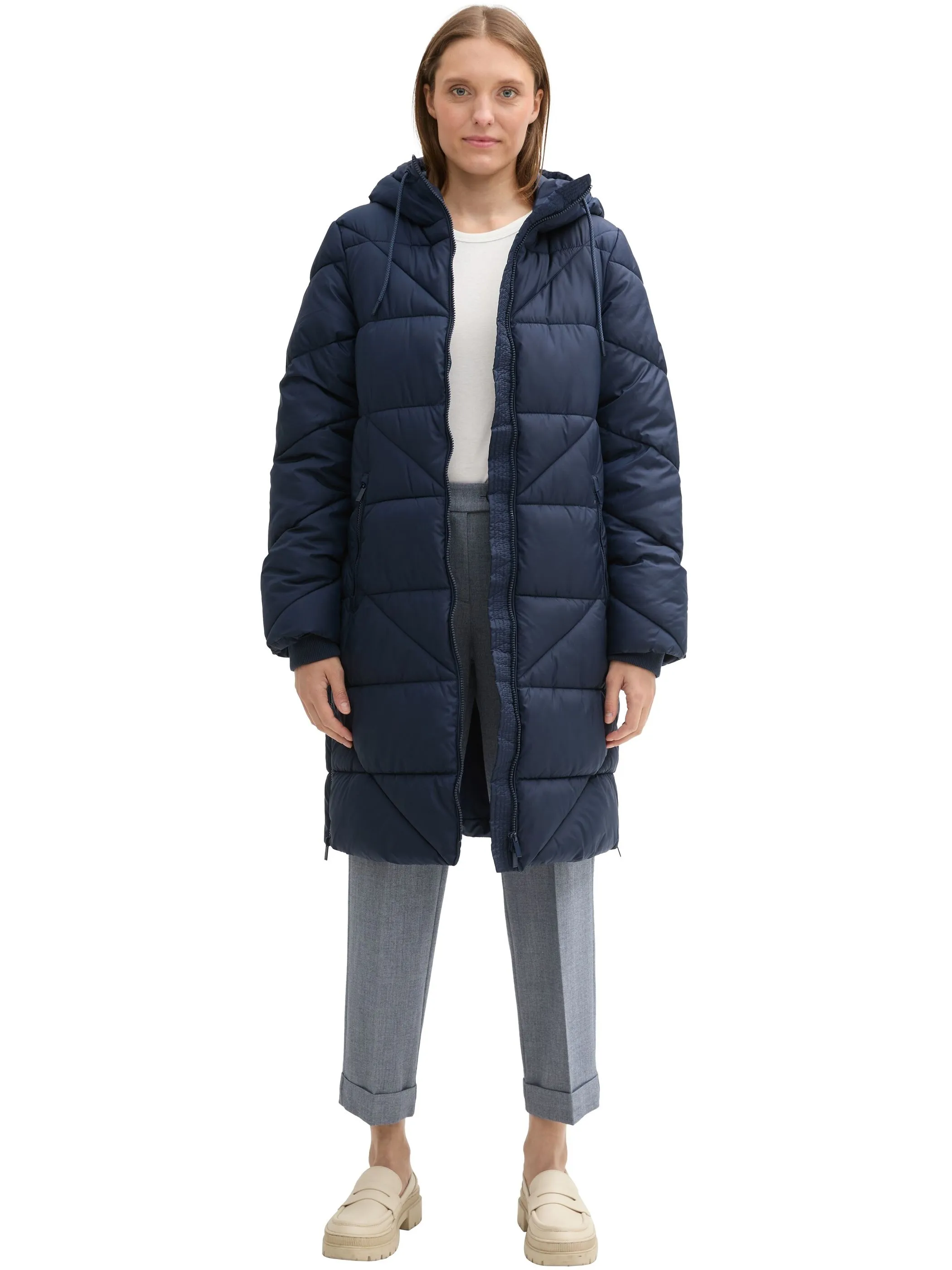 Tom Tailor 1042916 long puffer coat Blau 898628 10668 4