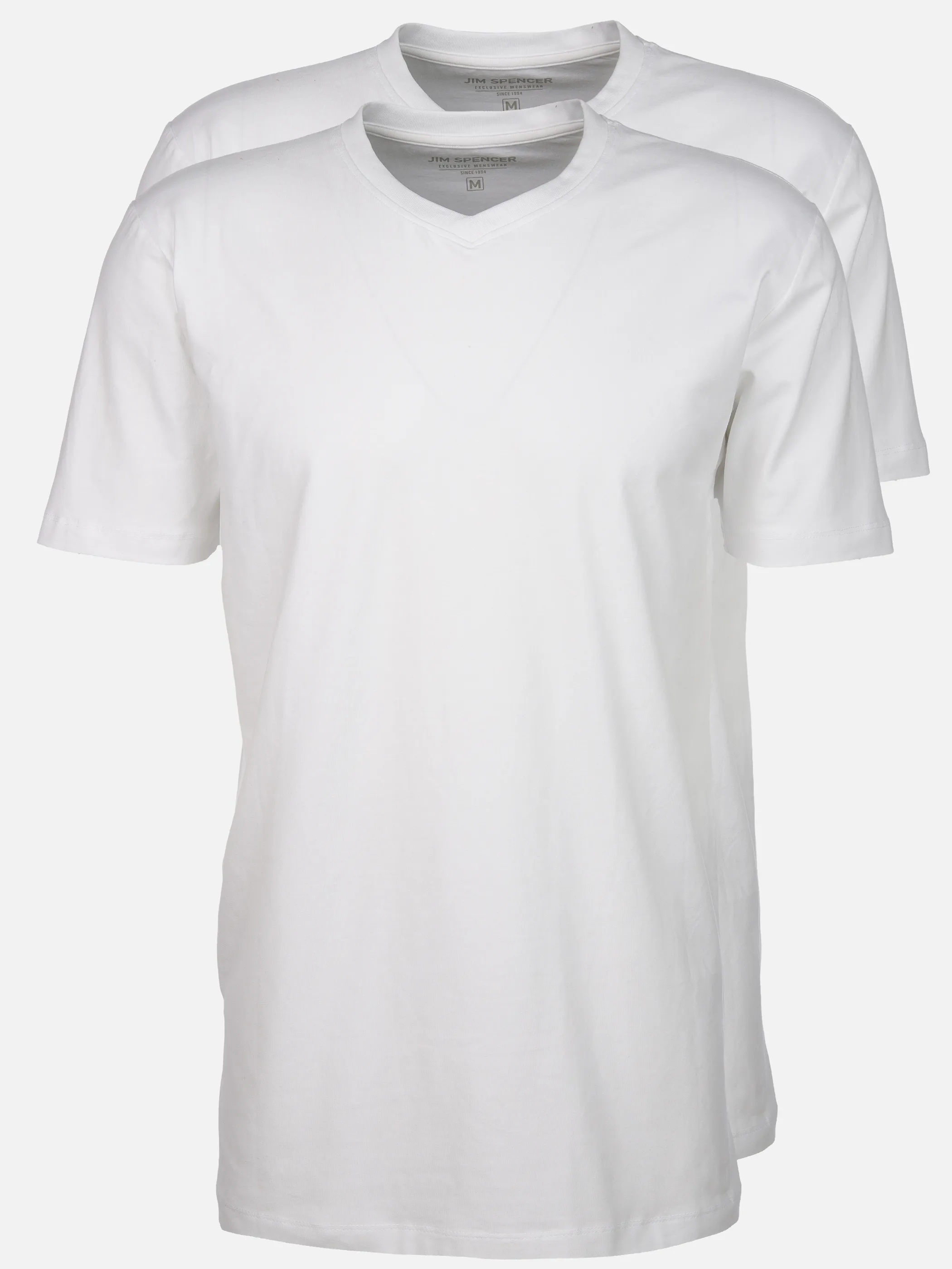 Jim Spencer He. T-Shirt 2er Pack V-Neck Weiß 904766 WHITE 1