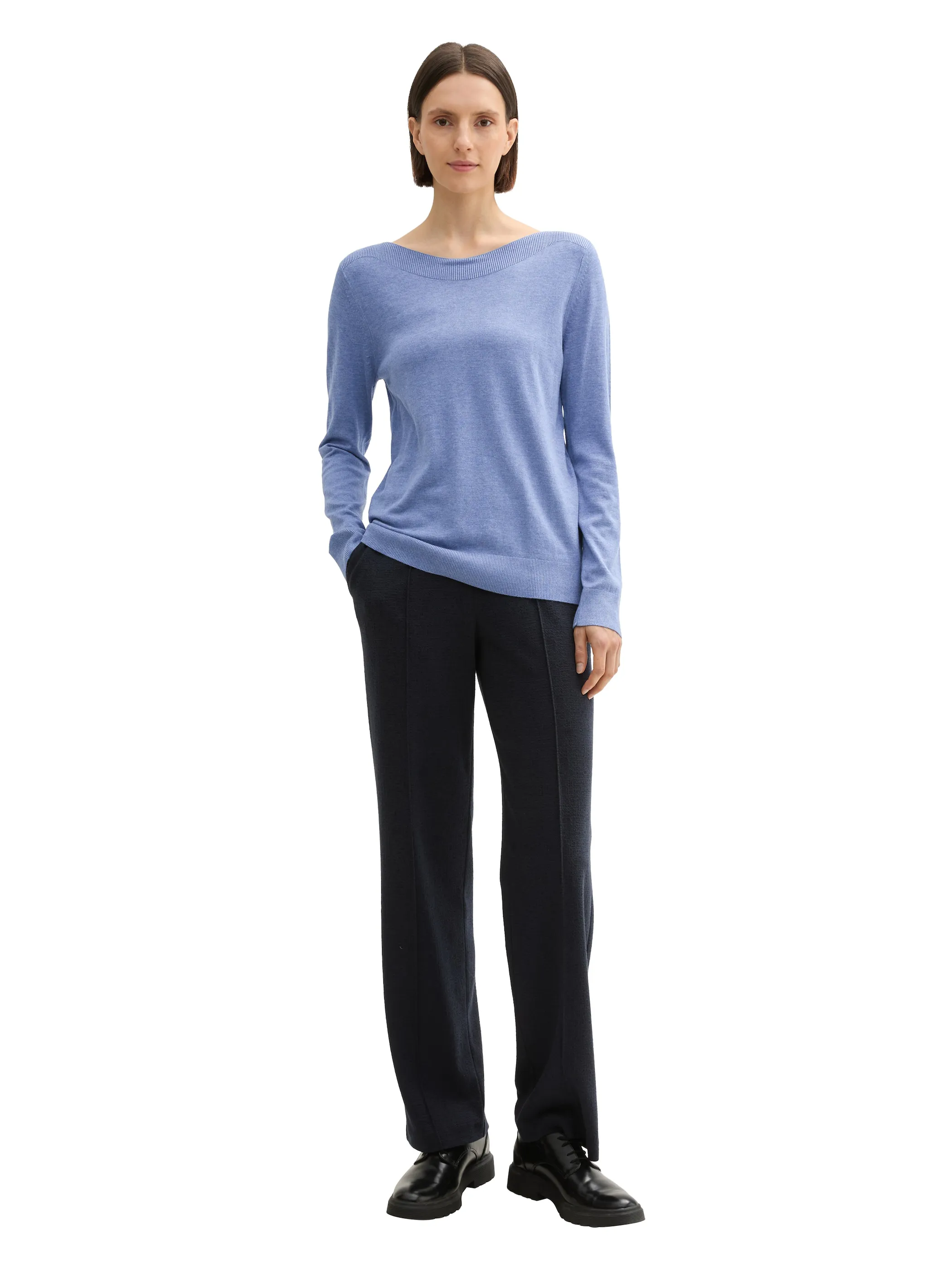 Tom Tailor 1044106 knit boatneck pullover Blau 903042 36521 3