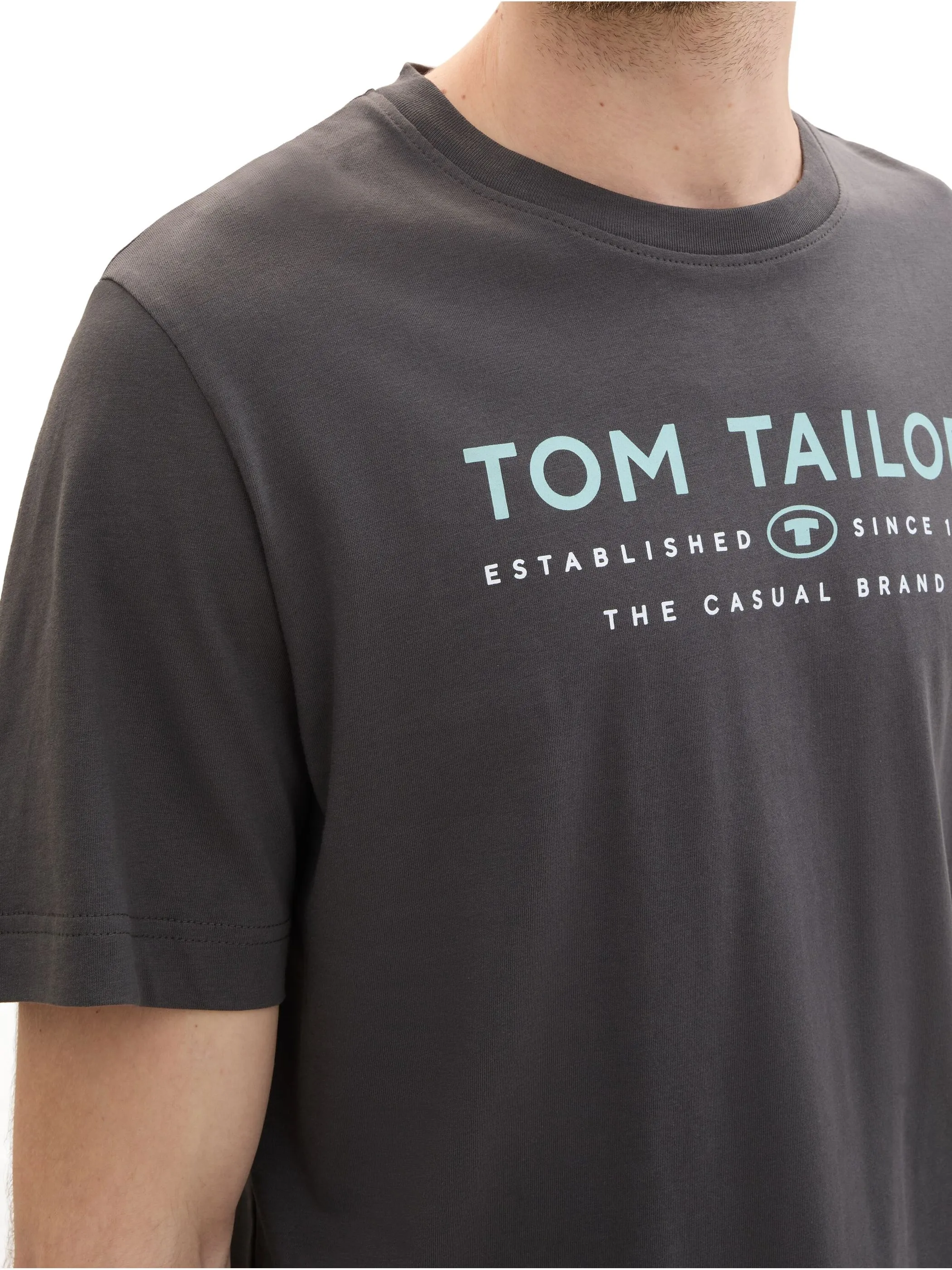 Tom Tailor 1043276 t-shirt with print Grau 898849 10899 3