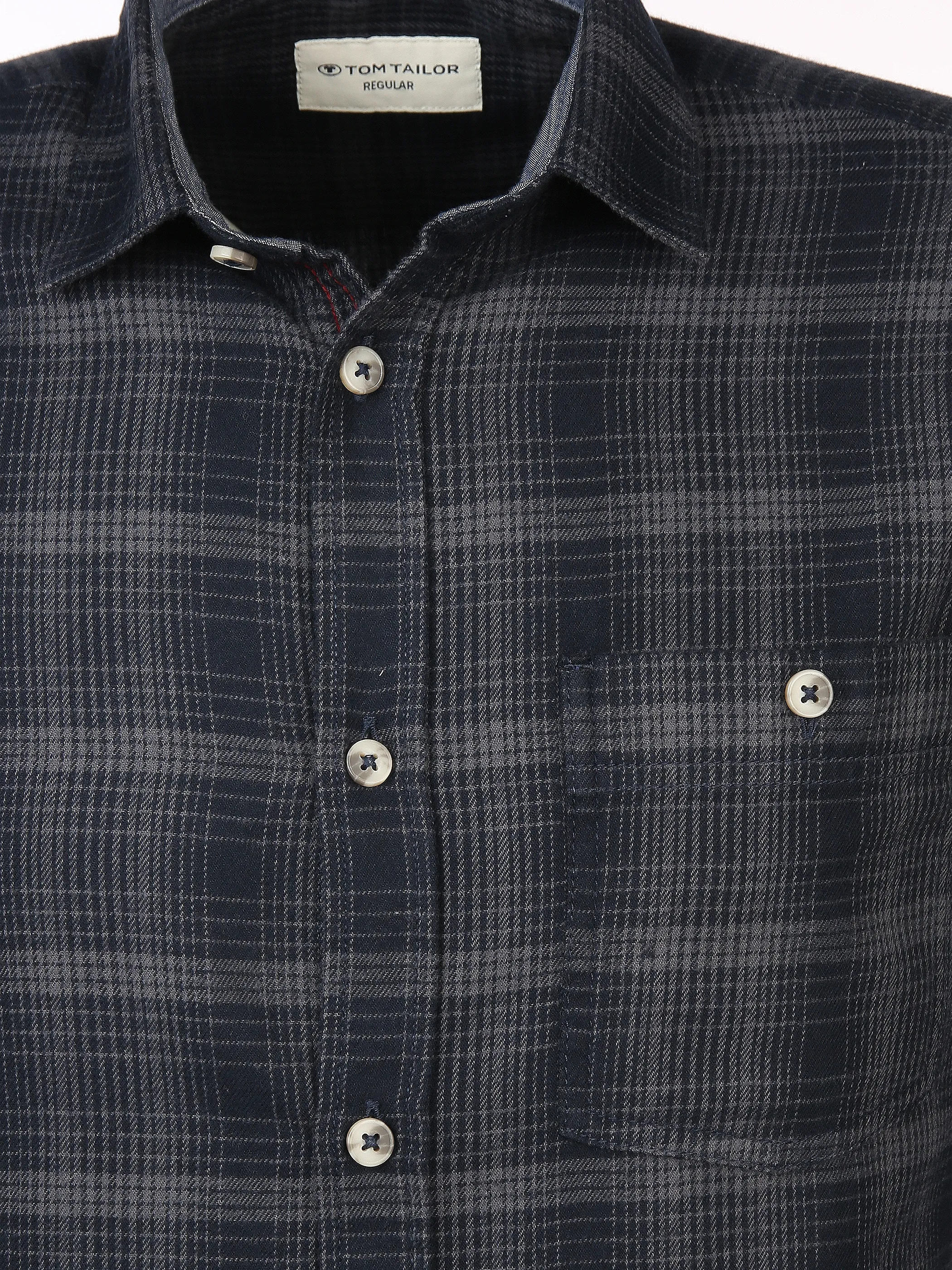 Tom Tailor 1042660 tonal checked shirt Marine 898818 36006 3