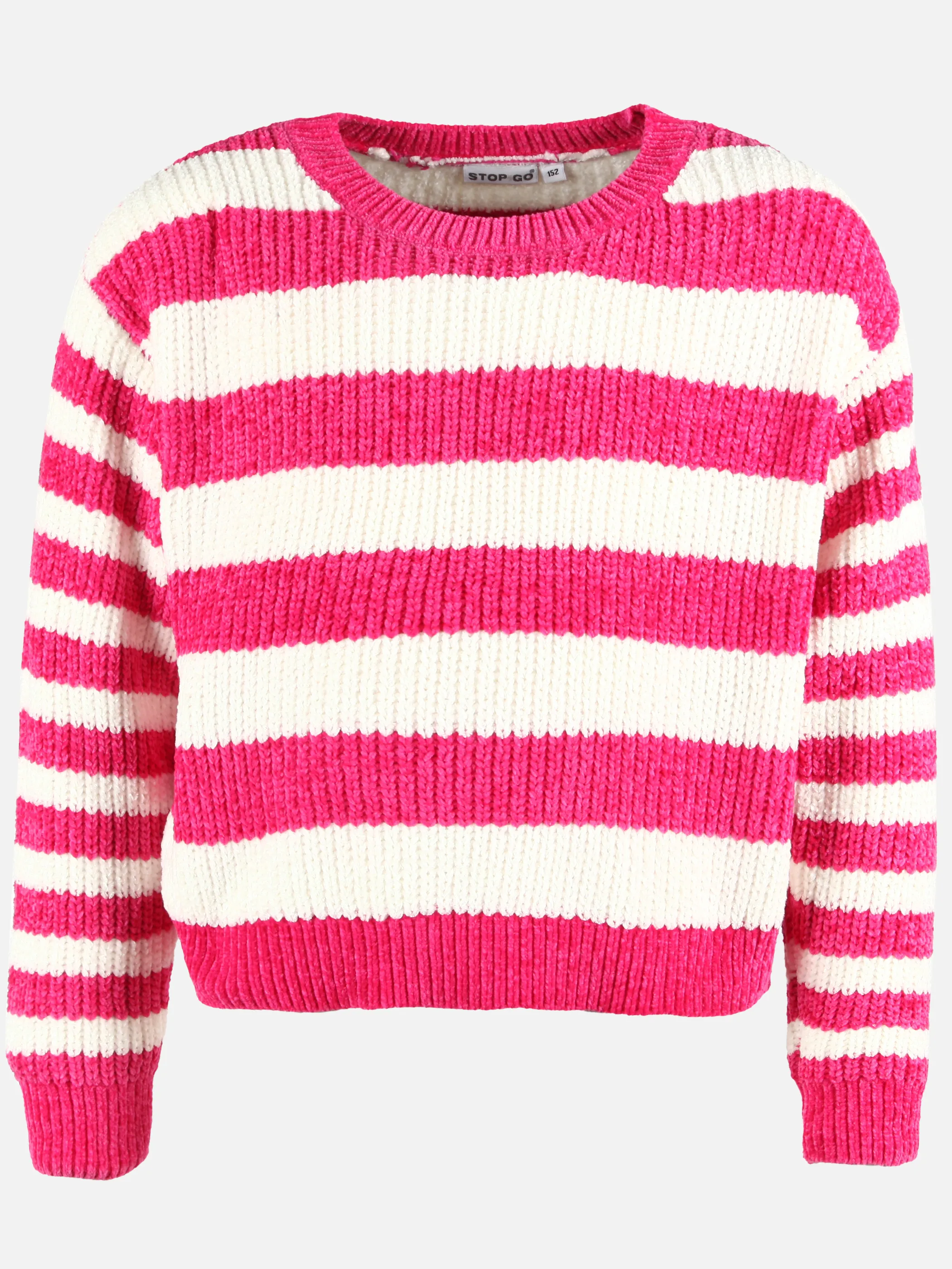 Stop + Go JM Pullover gestreift in weiß + pink Pink 901440 PINK 1