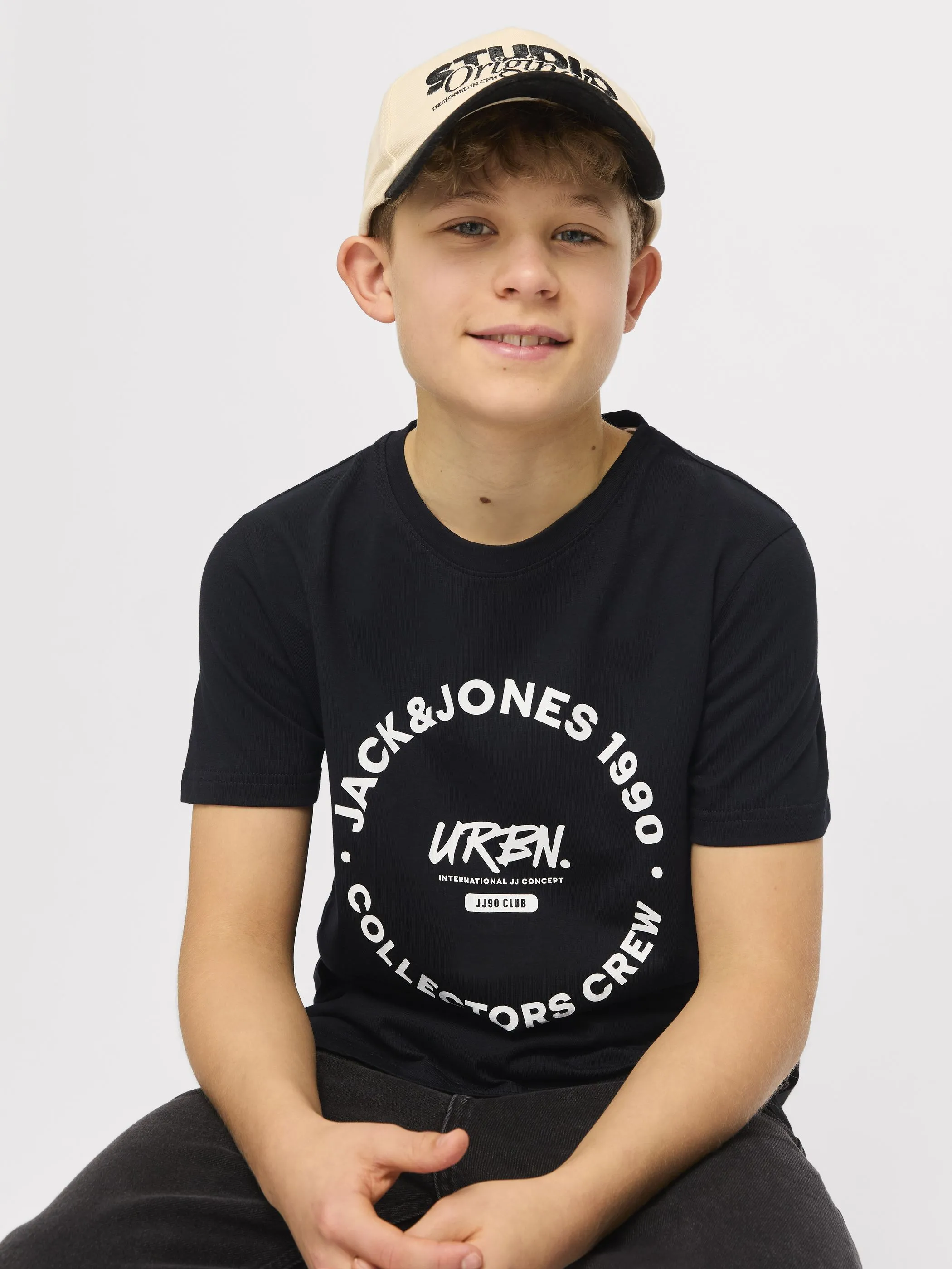 Jack&Jones Junior 12270001 JJSIMON TEE SS CREW N Schwarz 904157 178012001