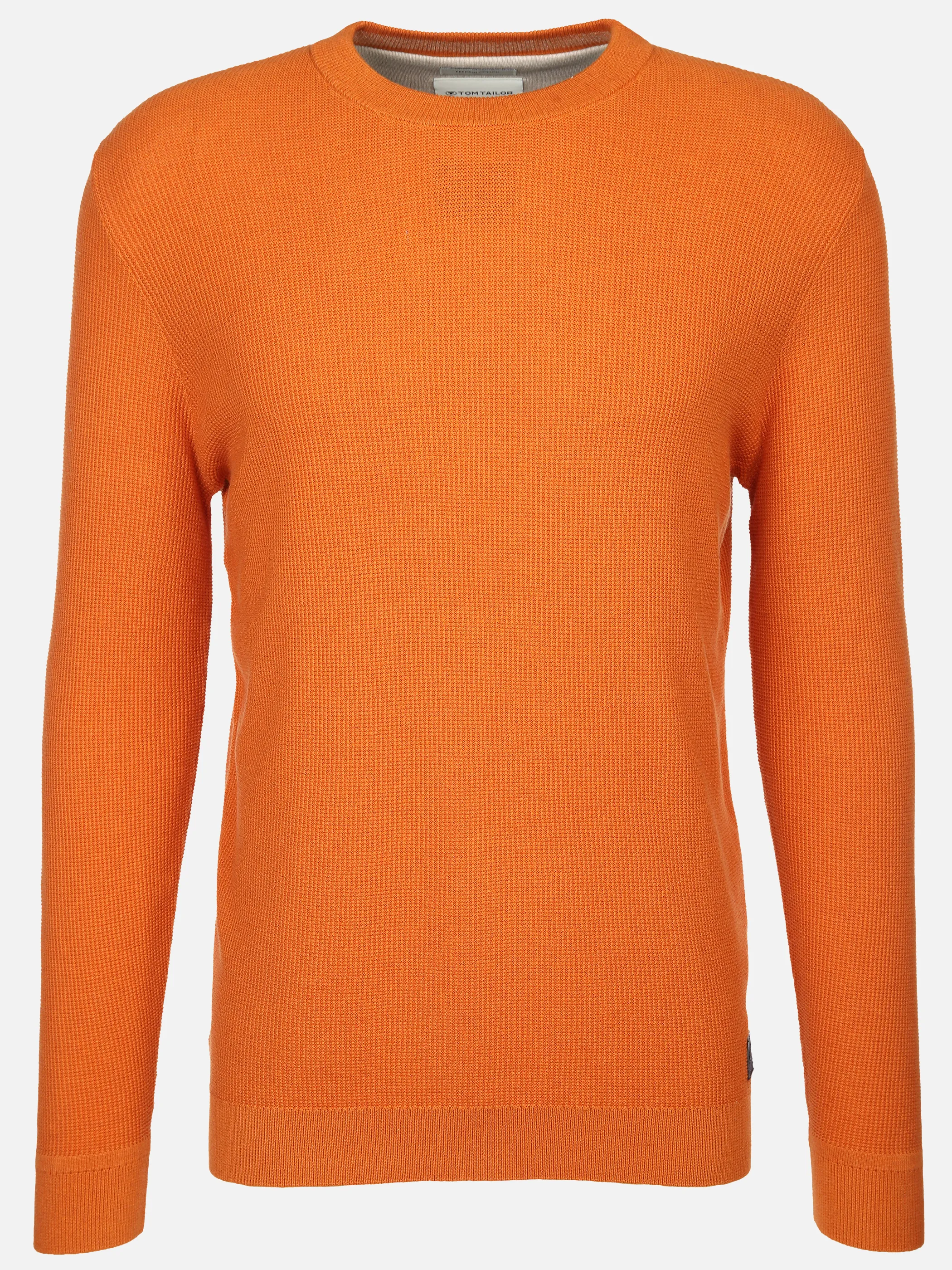 Tom Tailor 1042453 NOS structured crewneck knit Orange 898700 36300 1