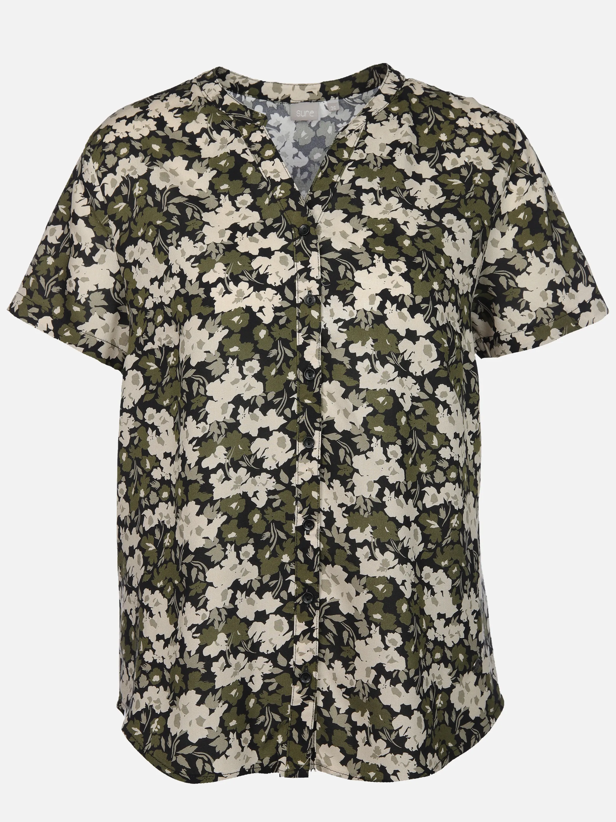 Sure Da-Bluse m. Alloverprint Oliv 905655 OLIVE 1