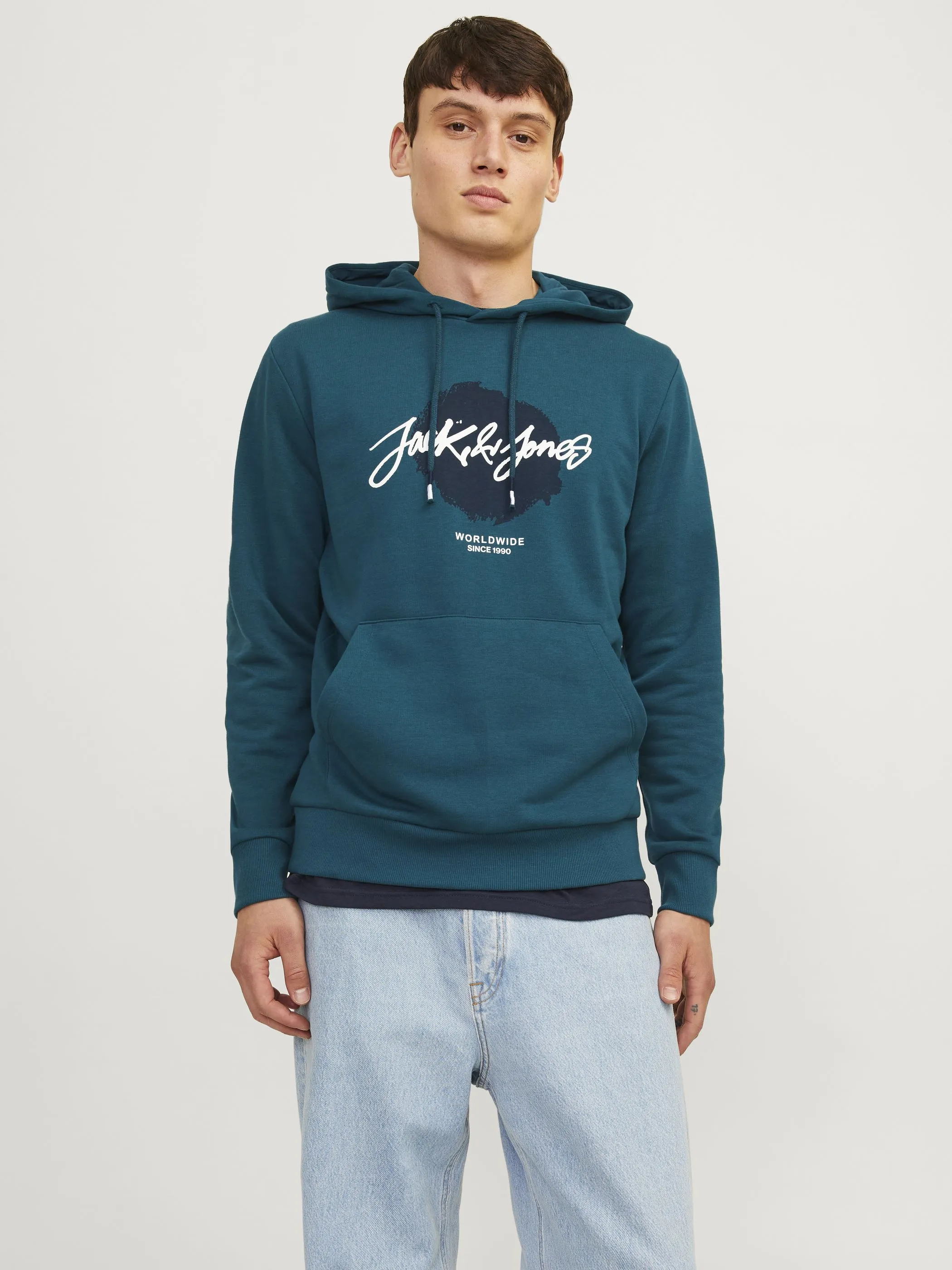 Jack Jones 12256807 JJTILEY SWEAT HOOD LN Grün 898089 176441 5