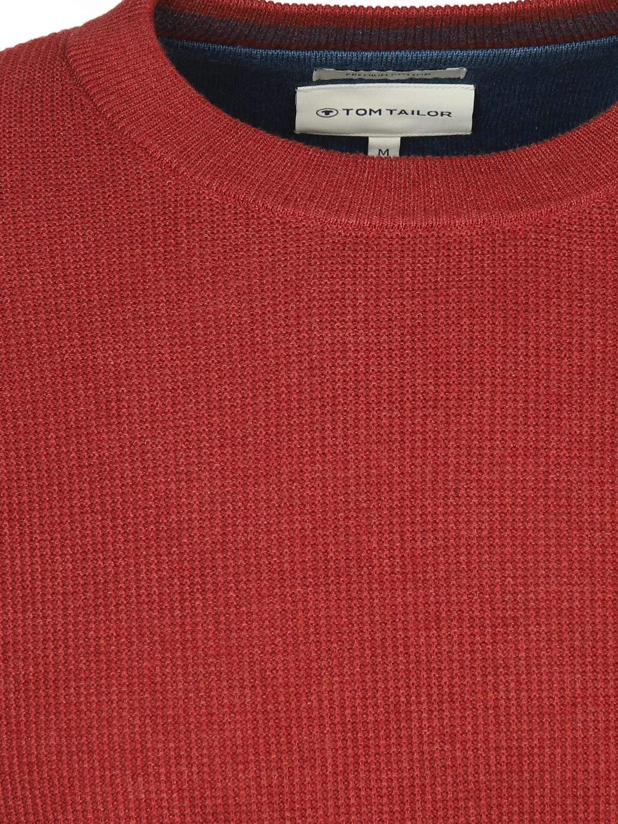 Tom Tailor 1042453 NOS structured crewneck knit Rot 898700 35676 3