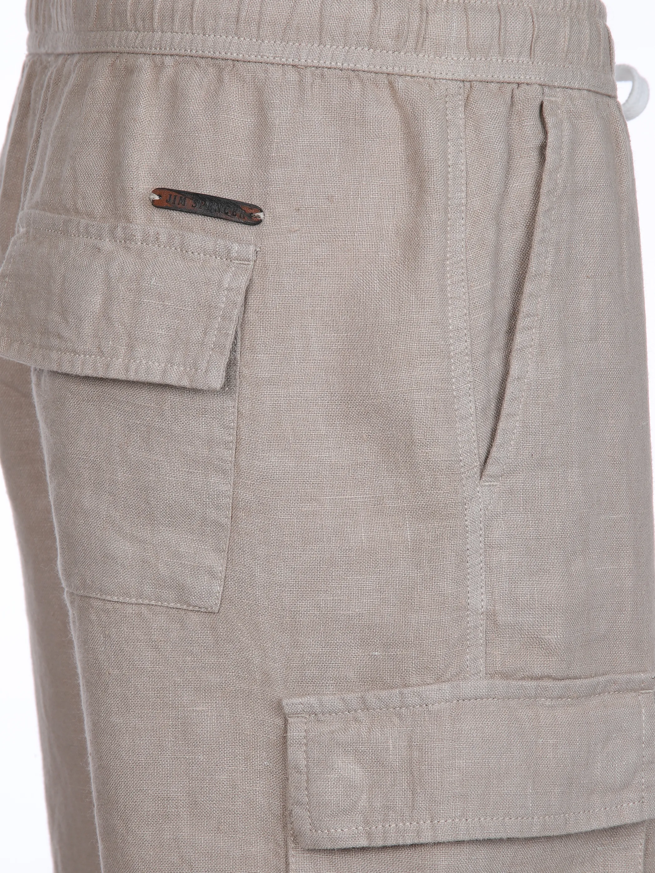 Jim Spencer He. Leinenshort Cargo Grau 894396 STONE 4