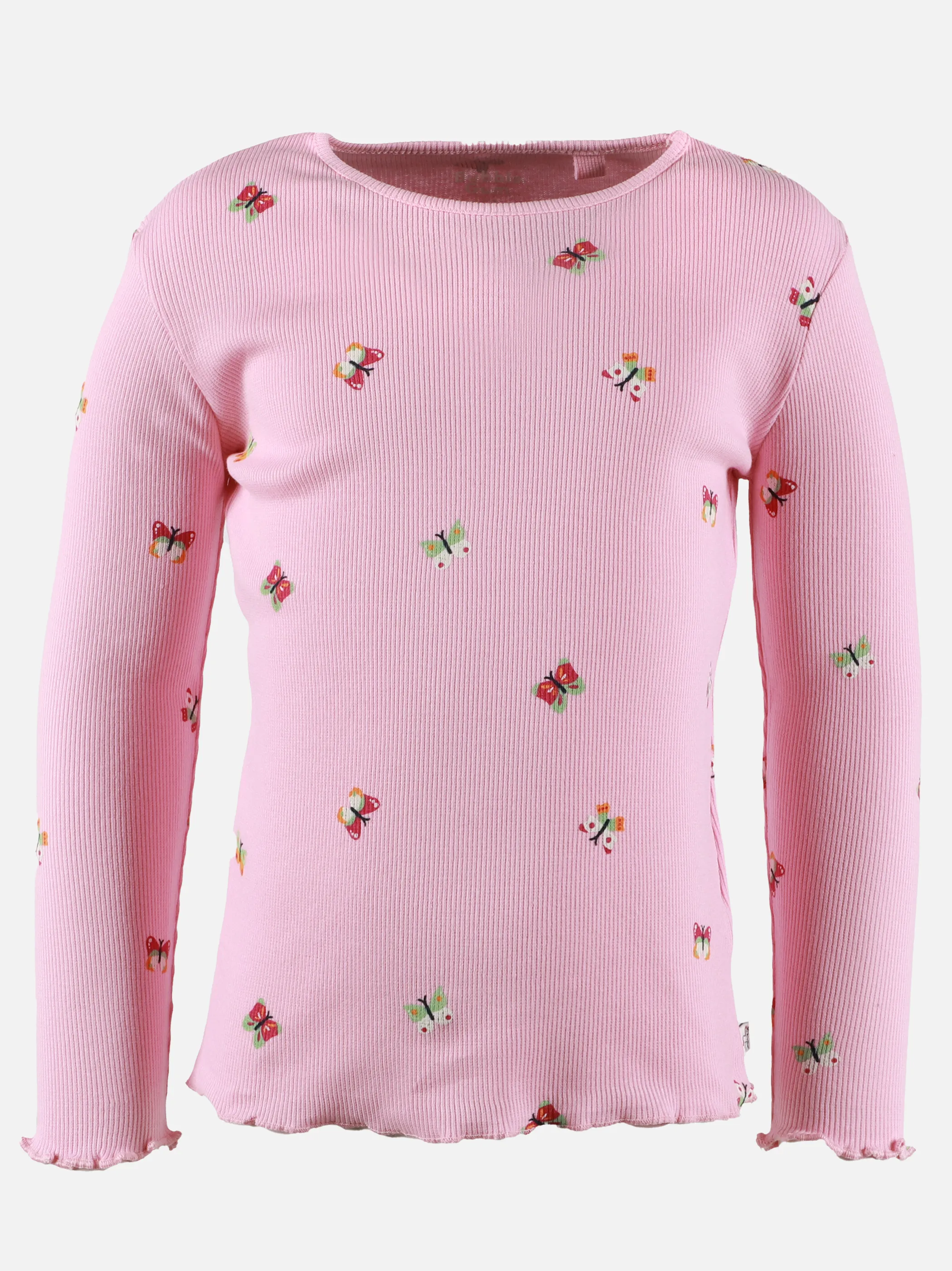 Bubble Gum KM Ripp-Longsleeve mit Schmetterling AOP in rosa Rosa 906661 ROSA 1