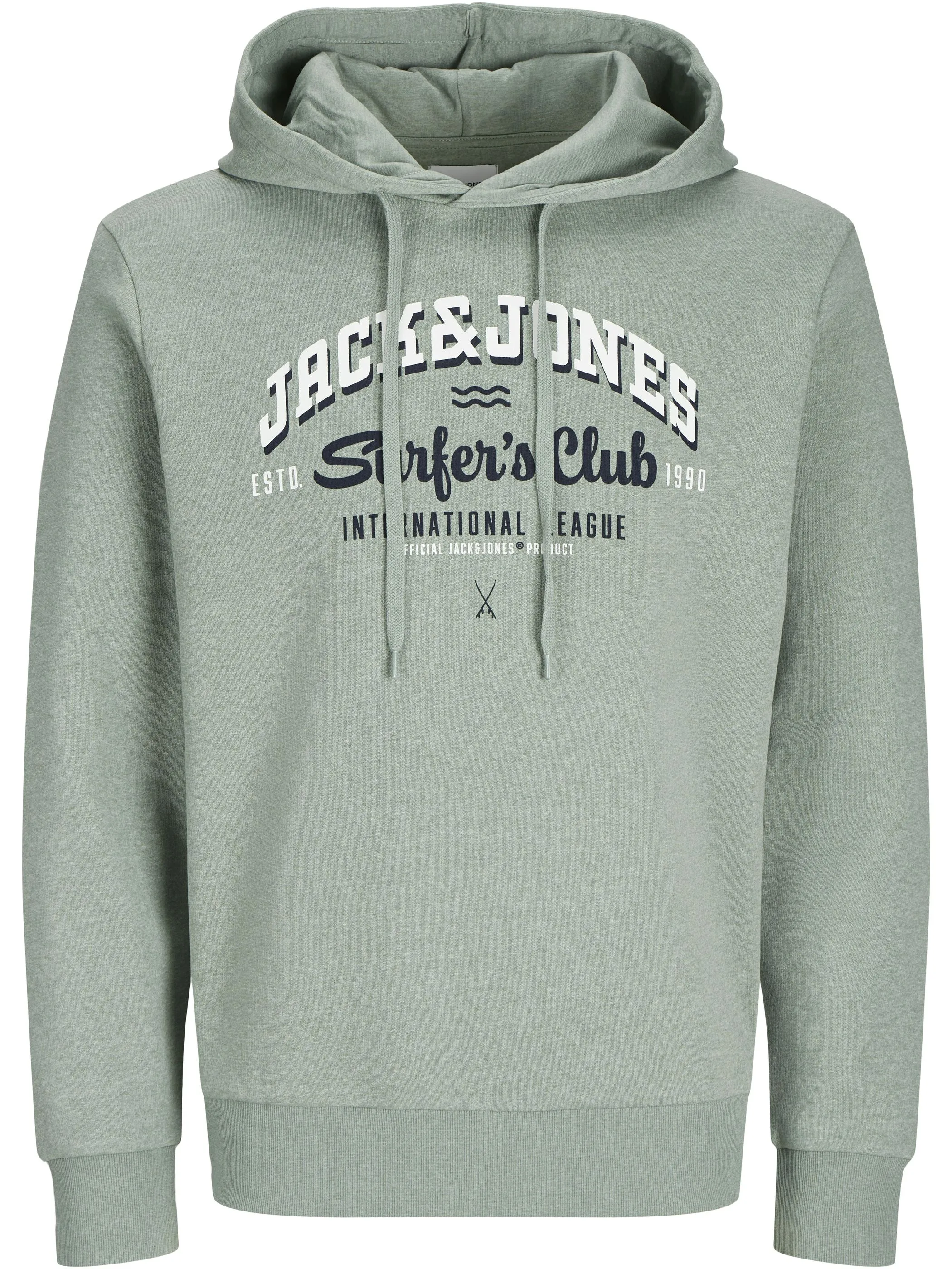 Jack Jones 12255617 JJELOGO SWEAT HOOD 2 Grün 895765 176366001 1