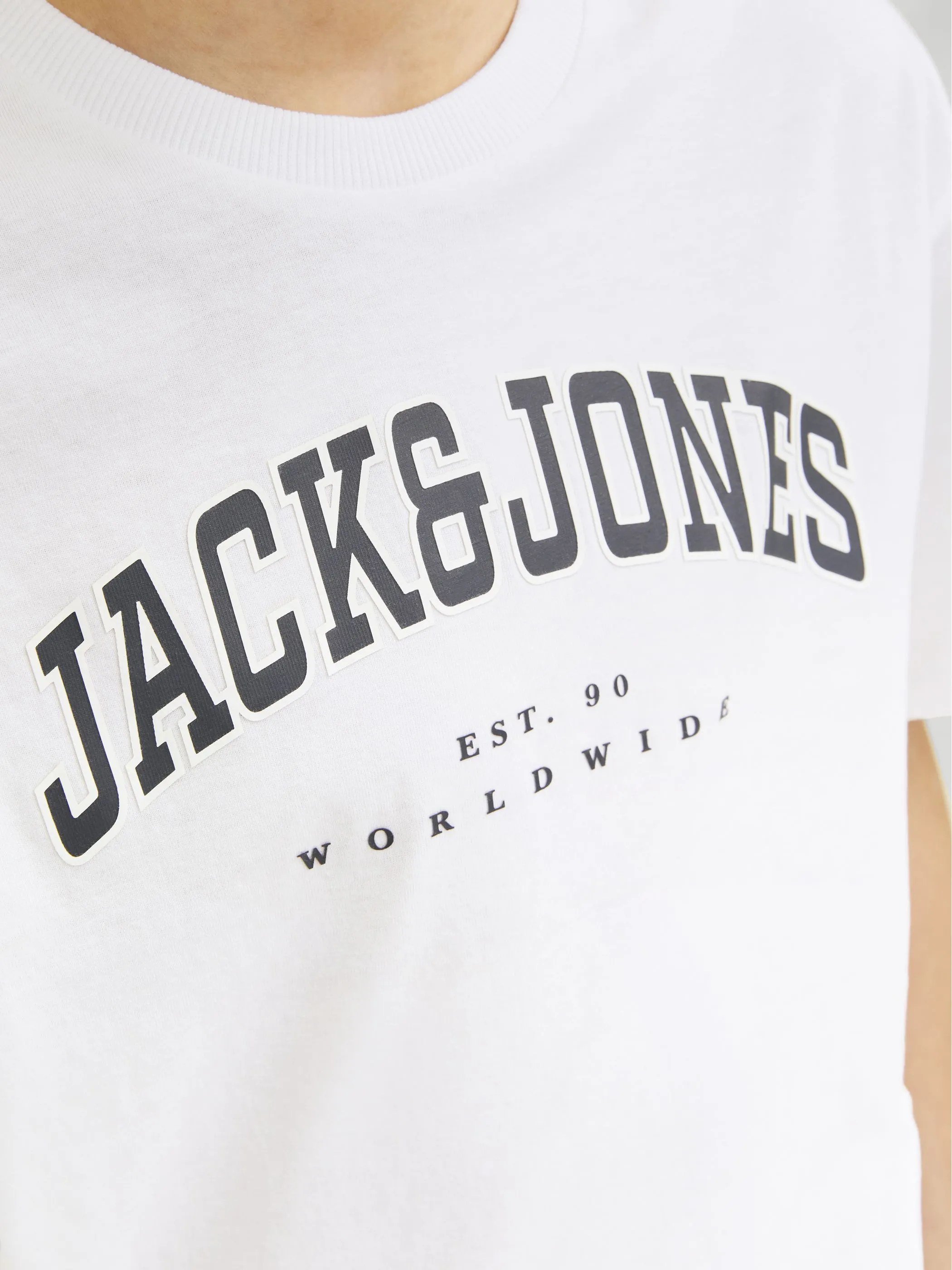 Jack&Jones Junior 12258924 JJECALEB VARSITY TEE Weiß 904153 178074001 4