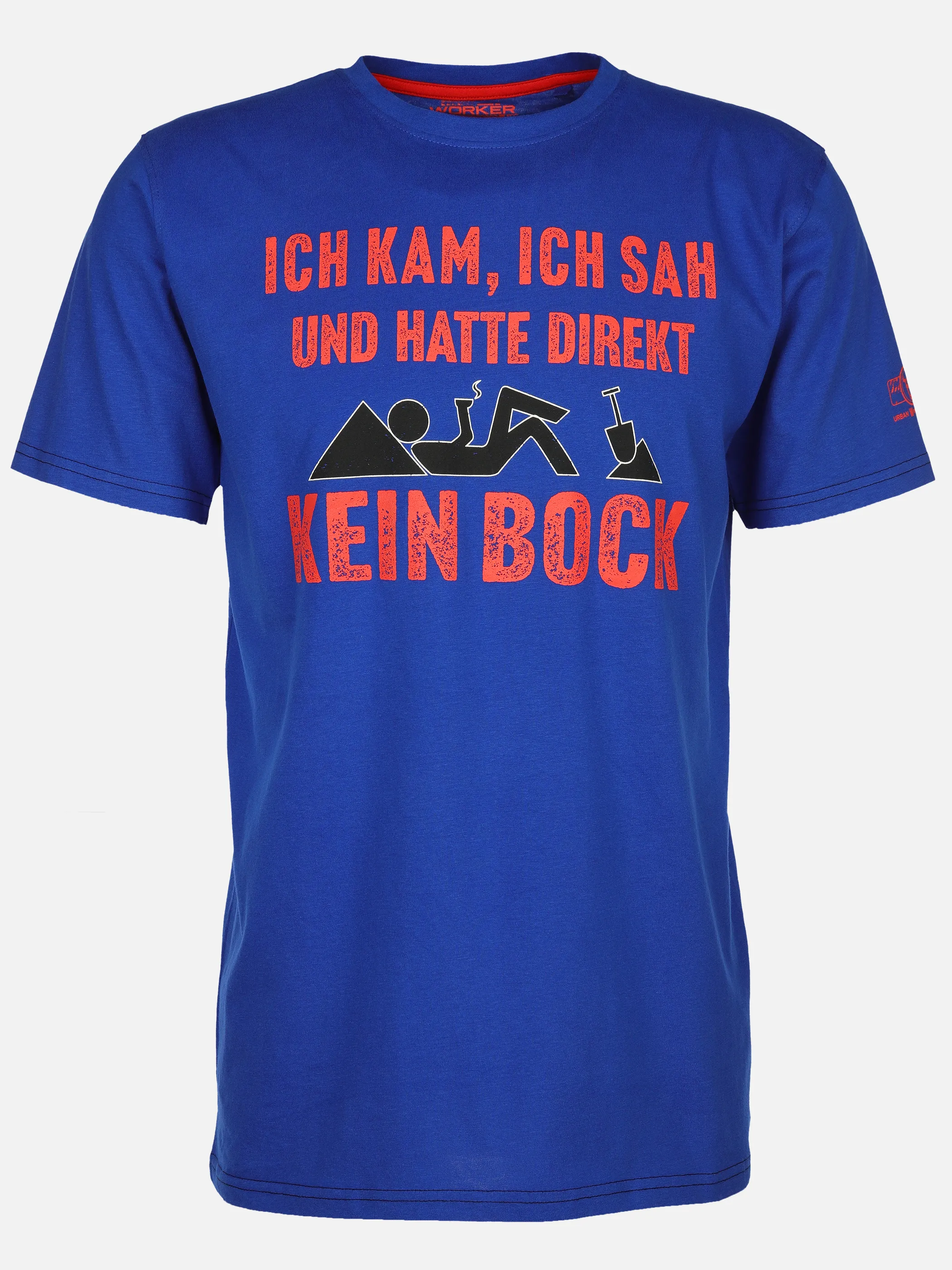 Worker He. T-Shirt 1/2 Arm Sprüche Blau 907751 INDIGO 1