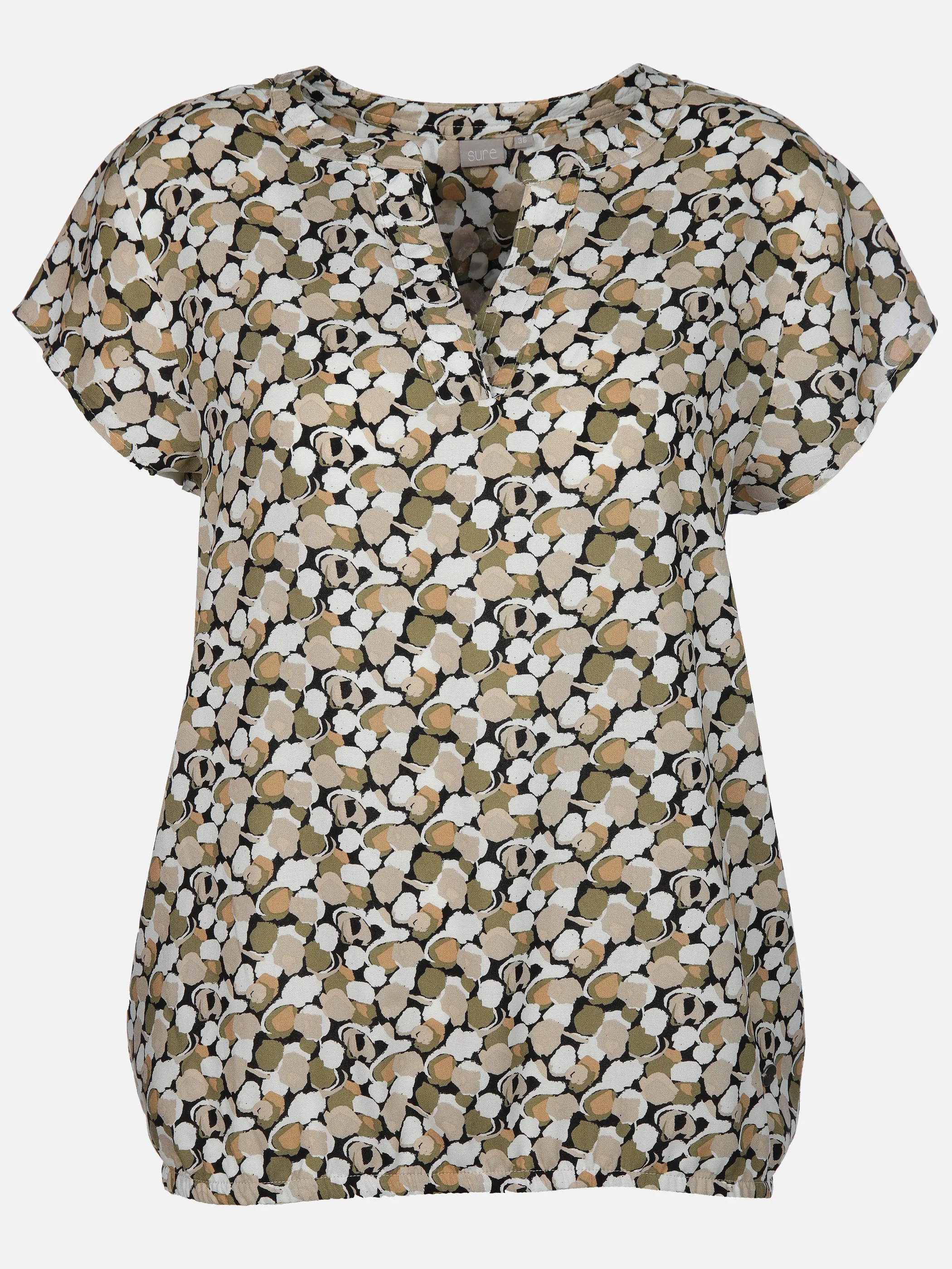 Sure Da-Bluse m. Alloverprint Beige 905658 BEIGE 1