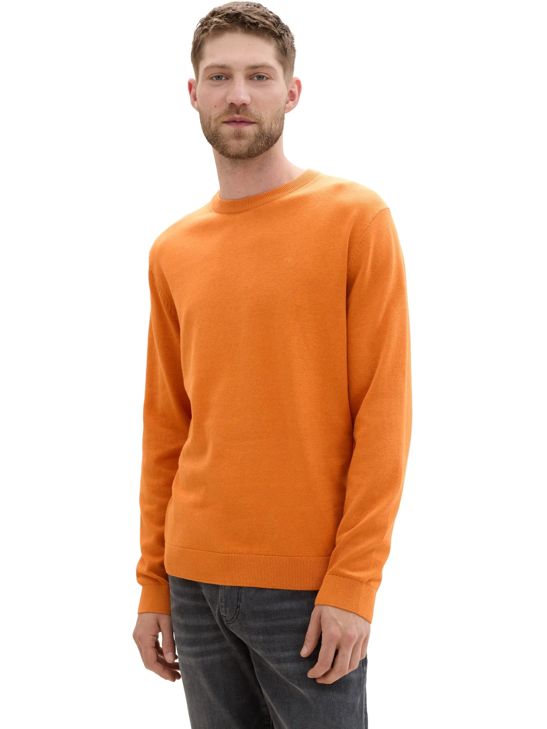 Tom Tailor 1039810 basic crewneck knit Orange 890938 36300 5