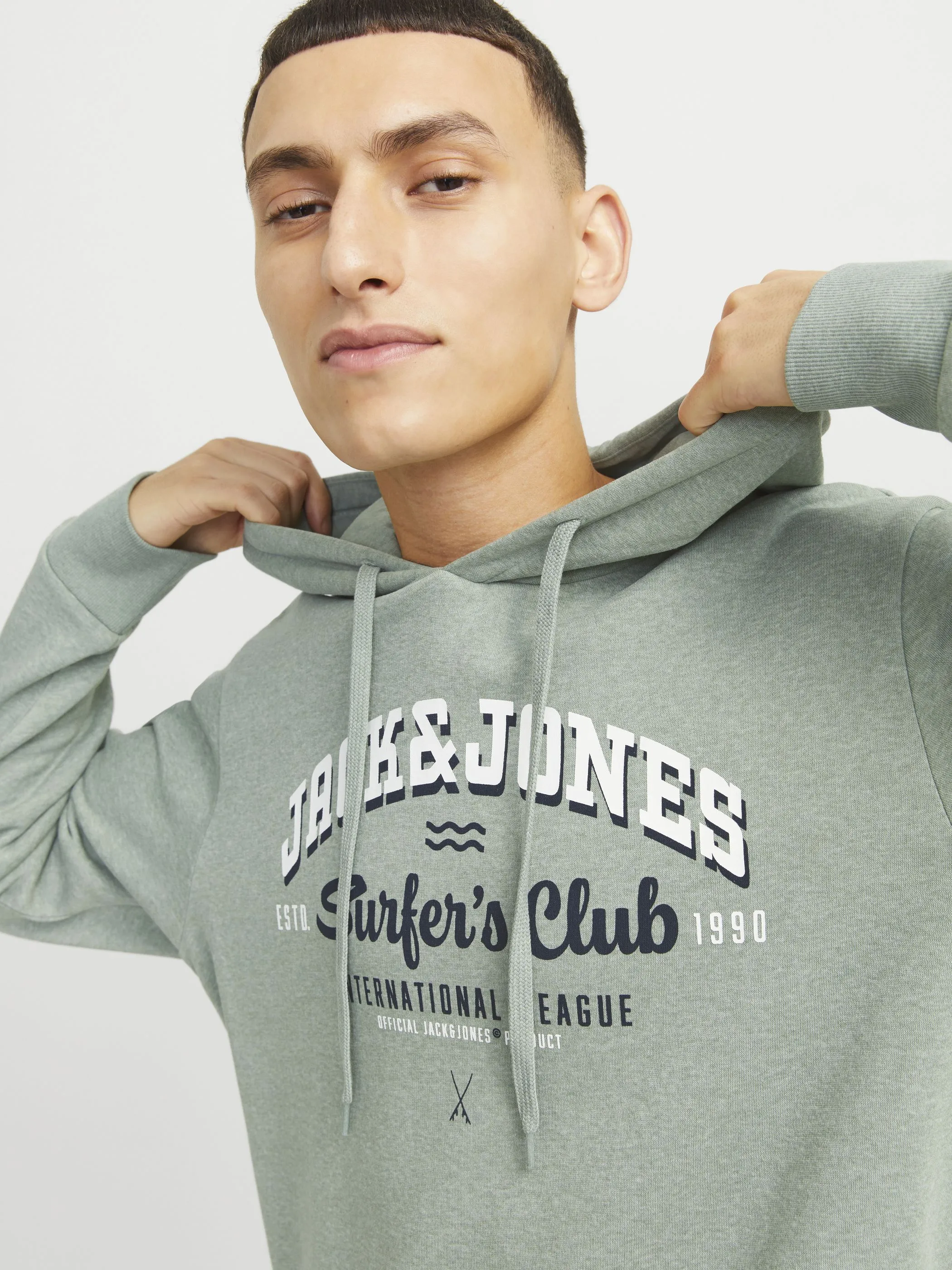 Jack Jones 12255617 JJELOGO SWEAT HOOD 2 Grün 895765 176366001 4