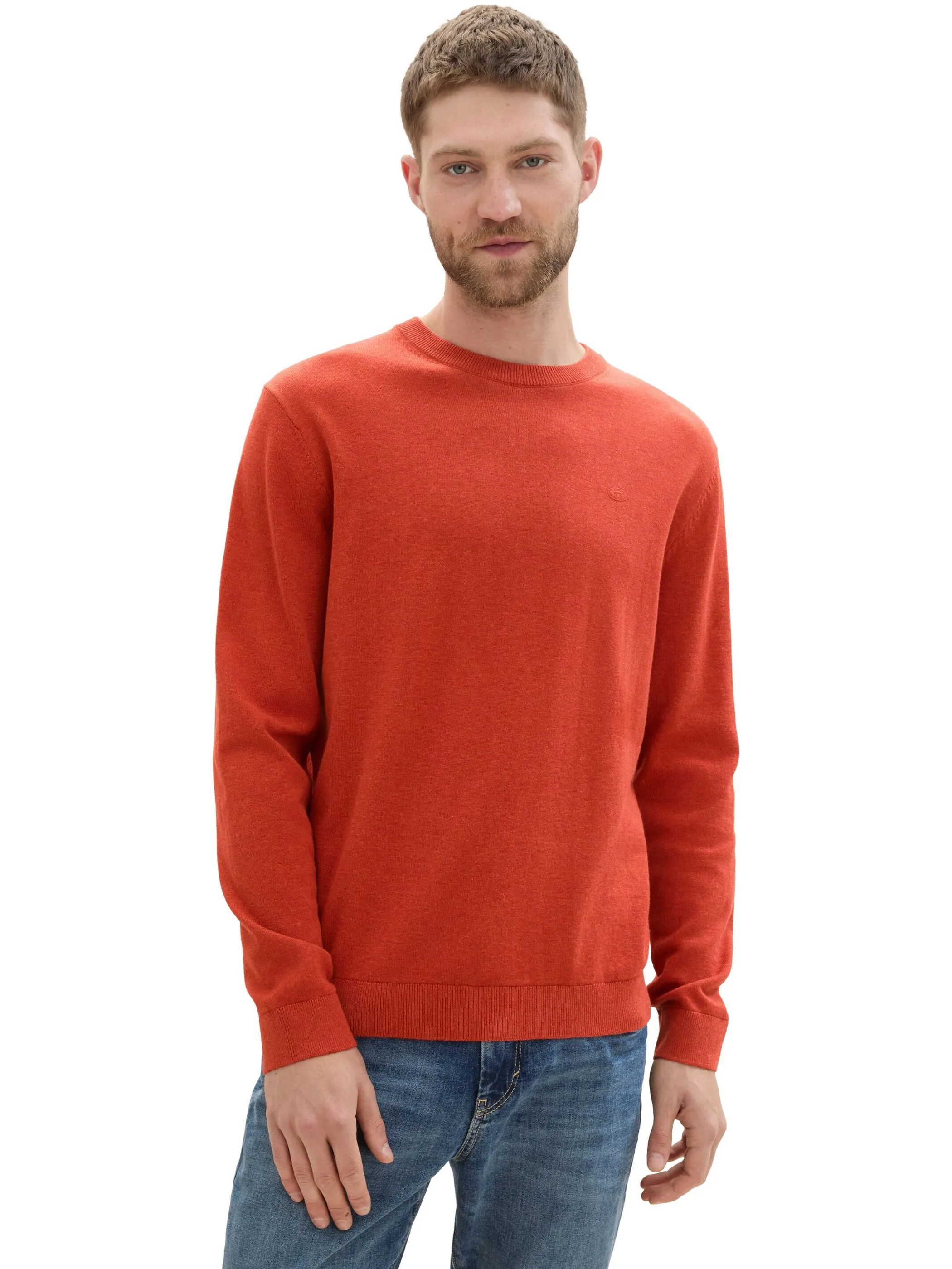 Tom Tailor 1039810 basic crewneck knit Orange 890938 36301 5