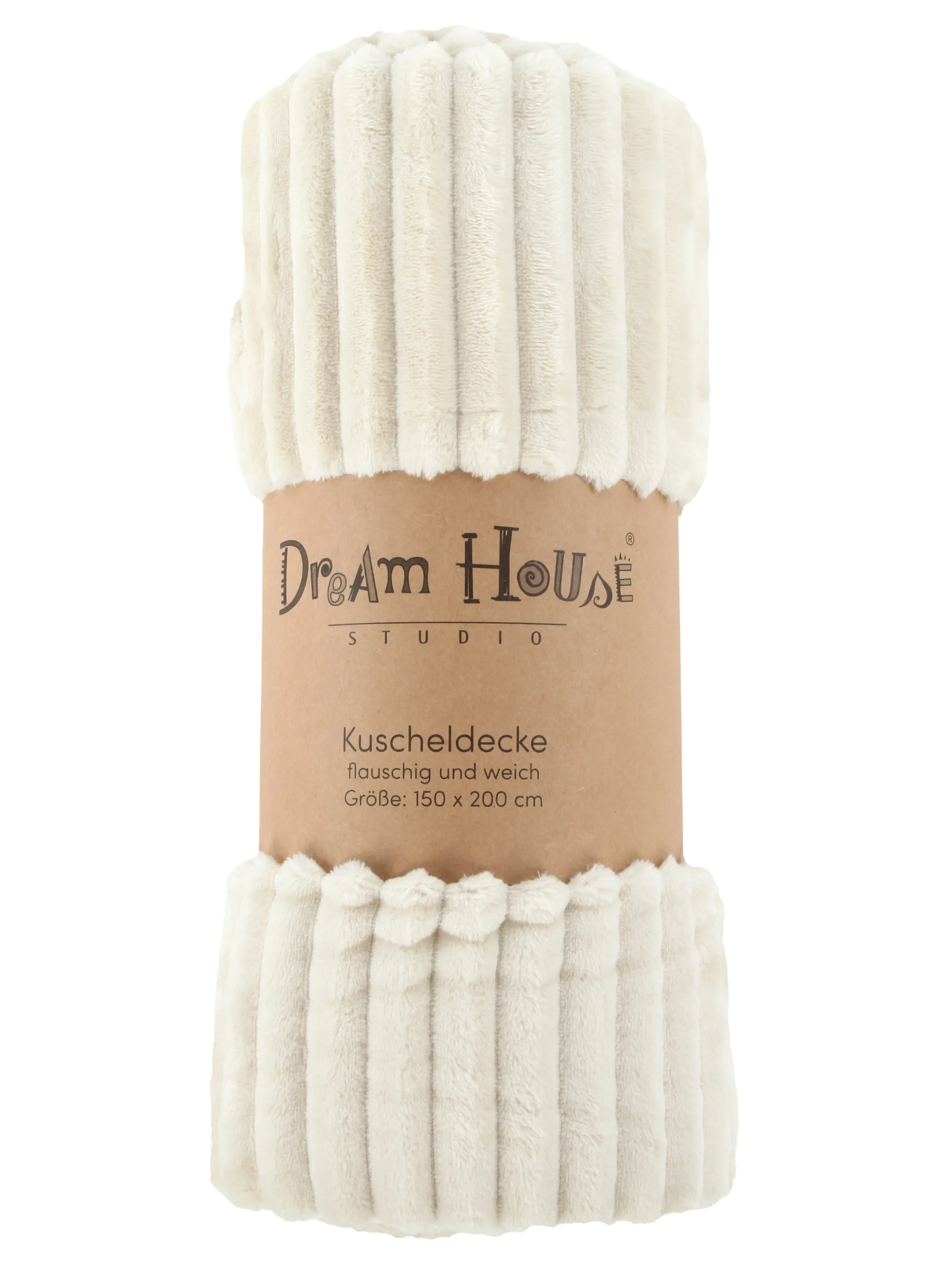 Dream House Decke geribbt 150x200cm Beige 897637 CREME 1