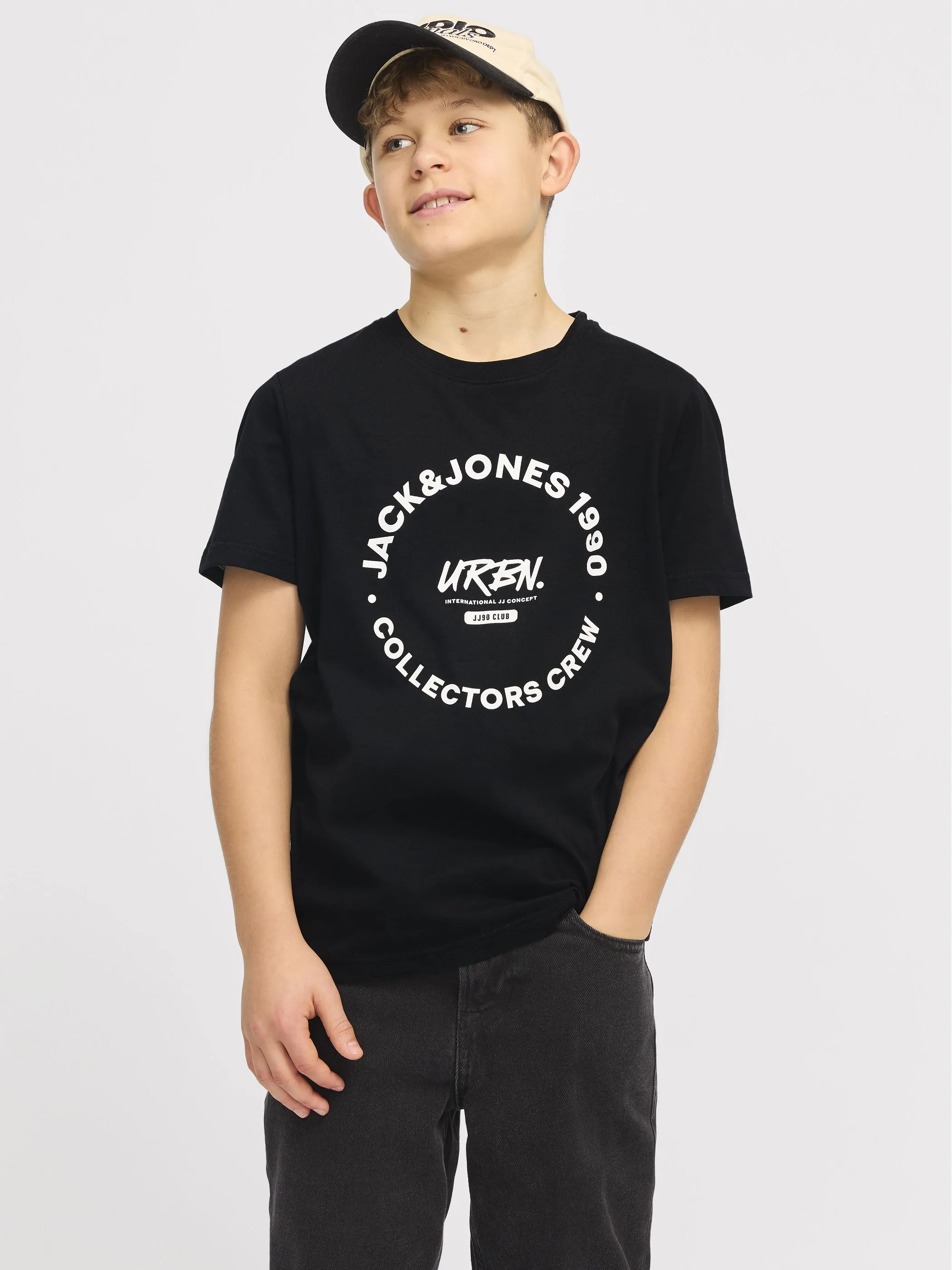 Jack&Jones Junior 12270001 JJSIMON TEE SS CREW N Schwarz 904157 178012001 5