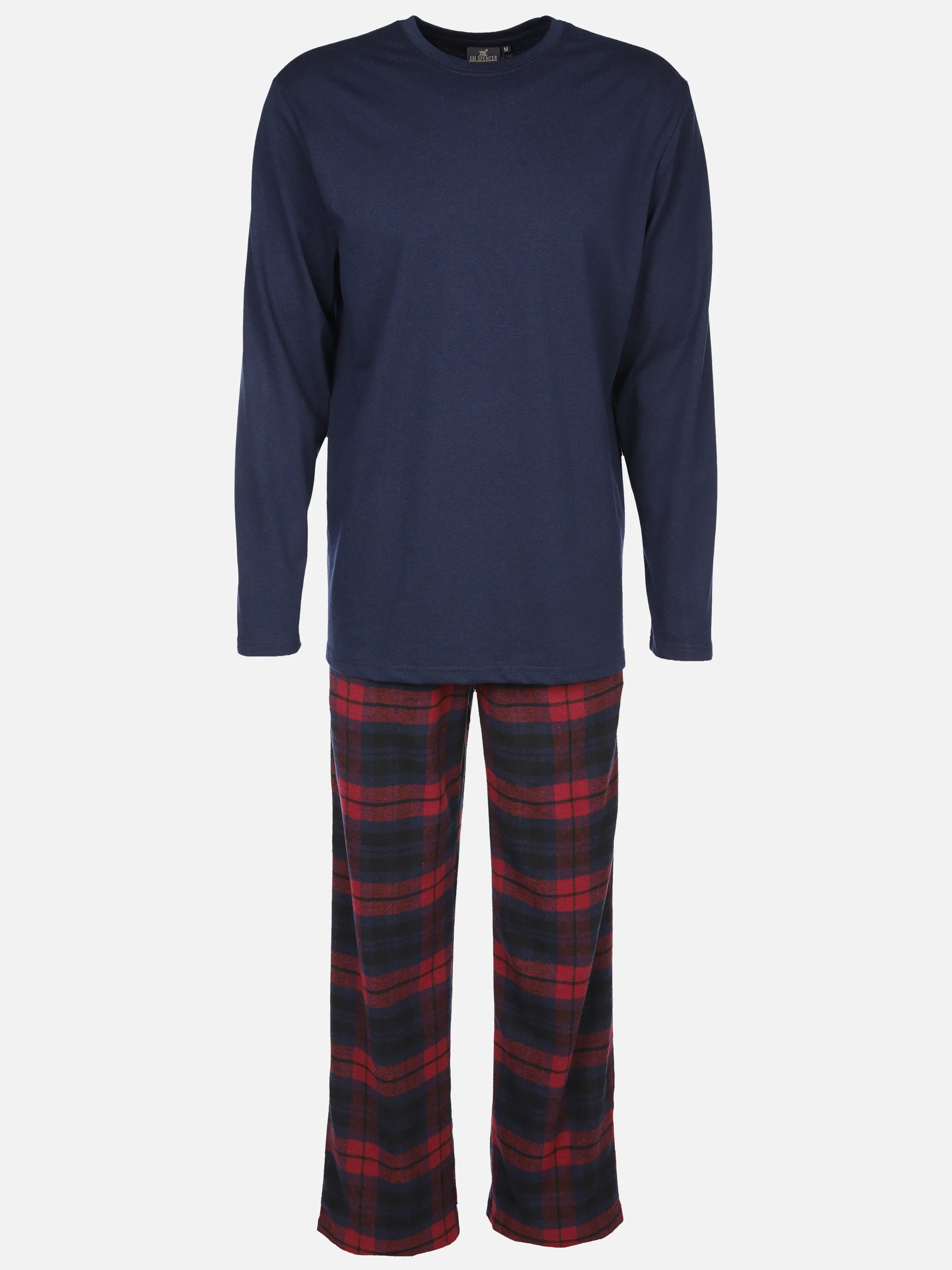 Jim Spencer He. Pyjama Flanell Hose + Long Blau 900855 650 1