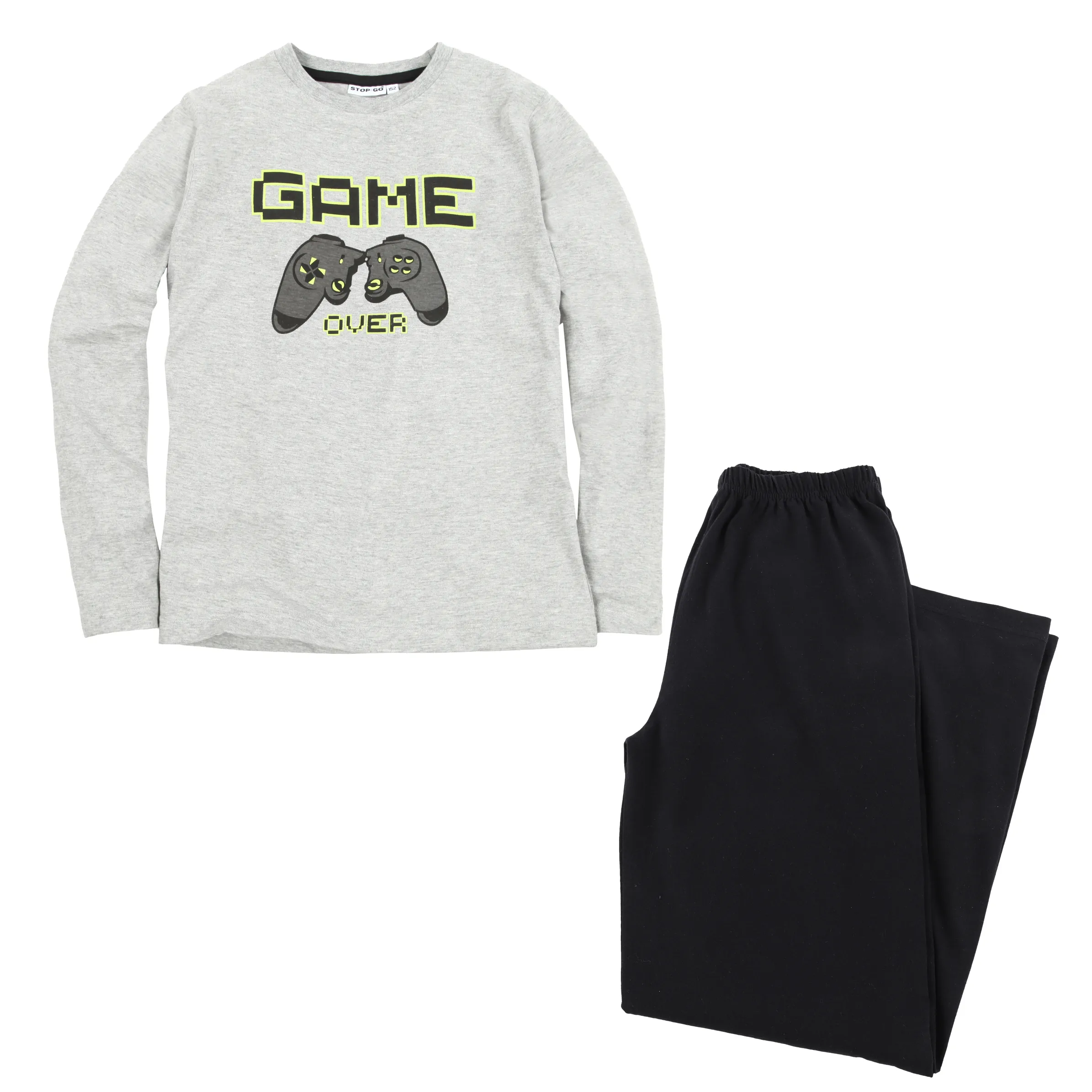 Stop + Go JJ Pyjama lang Game ON Grau 881323 GRAU/SCHWA 1