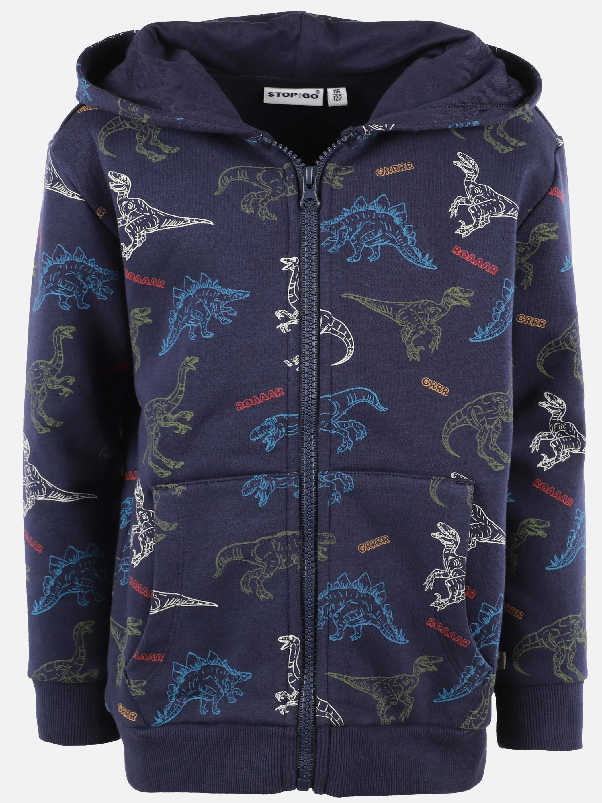 Stop + Go KJ Sweatjacke mit Dino AOP in blau Blau 898733 BLAU 2