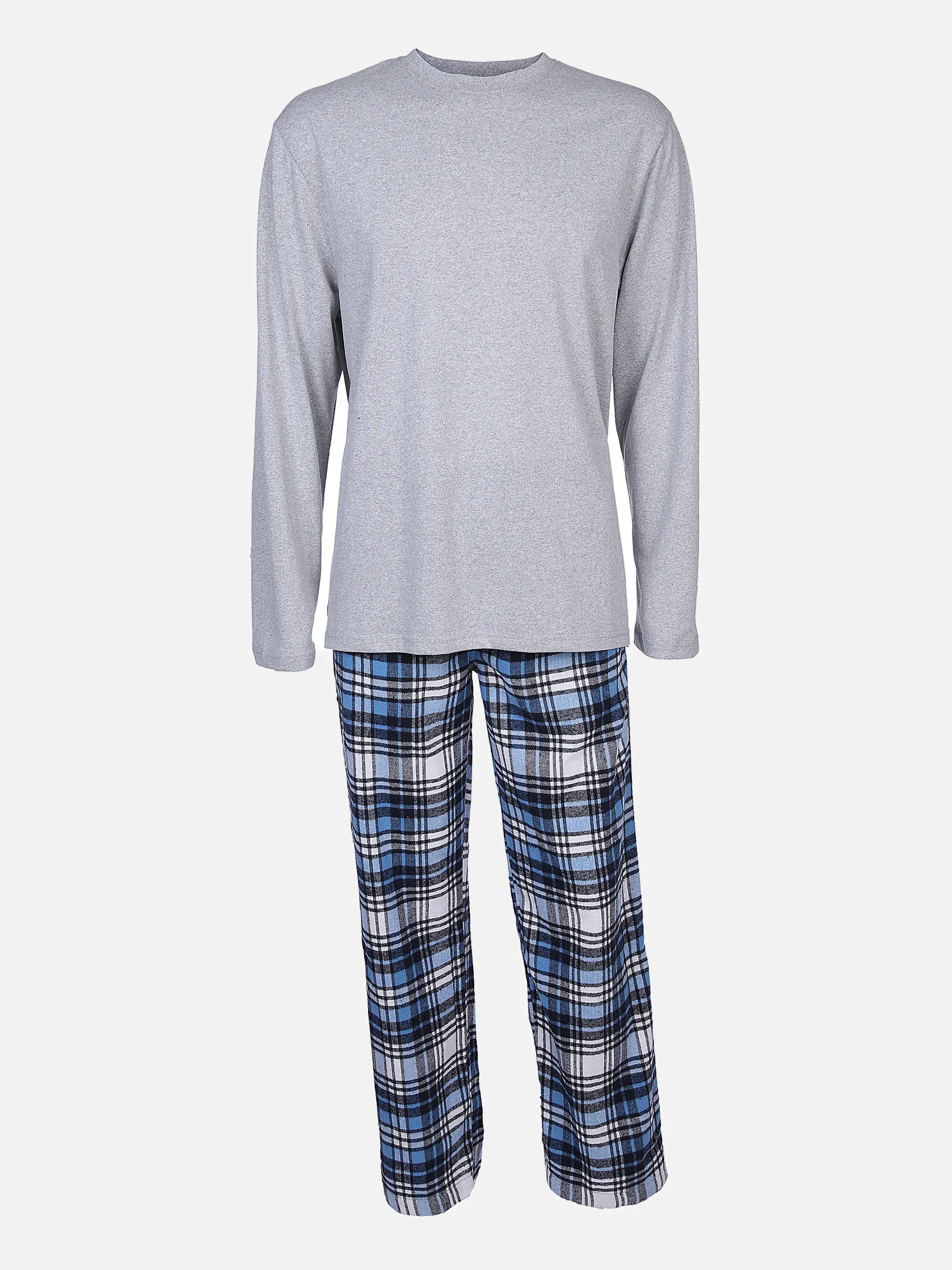 Jim Spencer He. Pyjama lang Flanell Grau 870844 GREY/BLUE 1