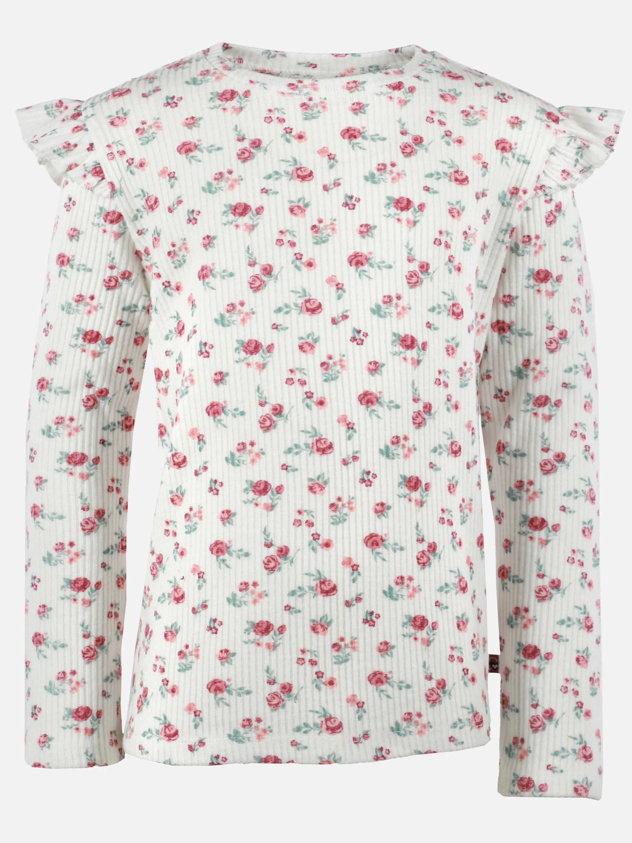 Stop + Go KM Ripp-Longsleeve mit Blumen AOP in off white Weiß 900327 OFF WHITE 1