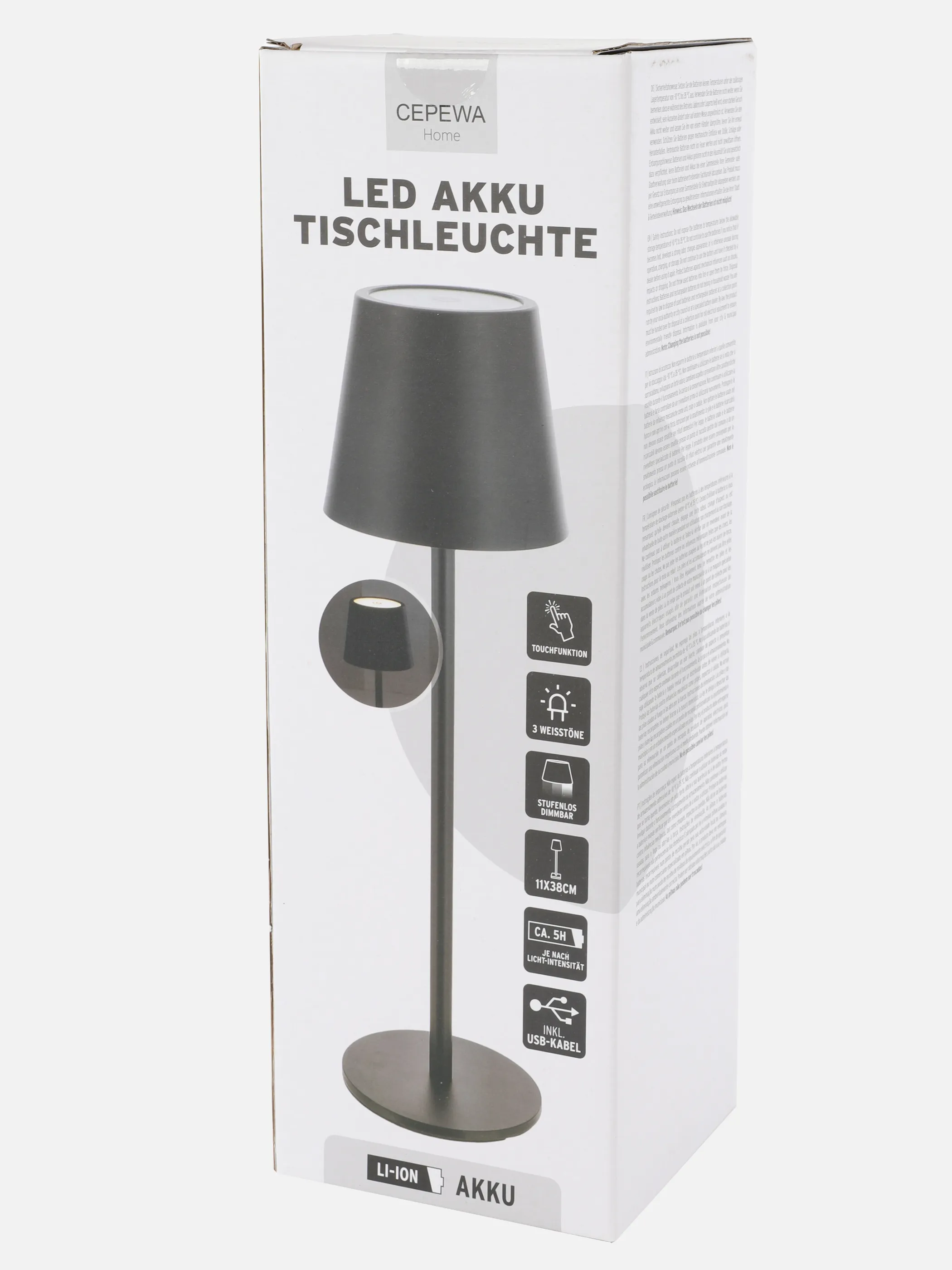 Deko Artikel LED Tischleuchte USB ca 38cm Schwarz 898163 SCHWARZ 1