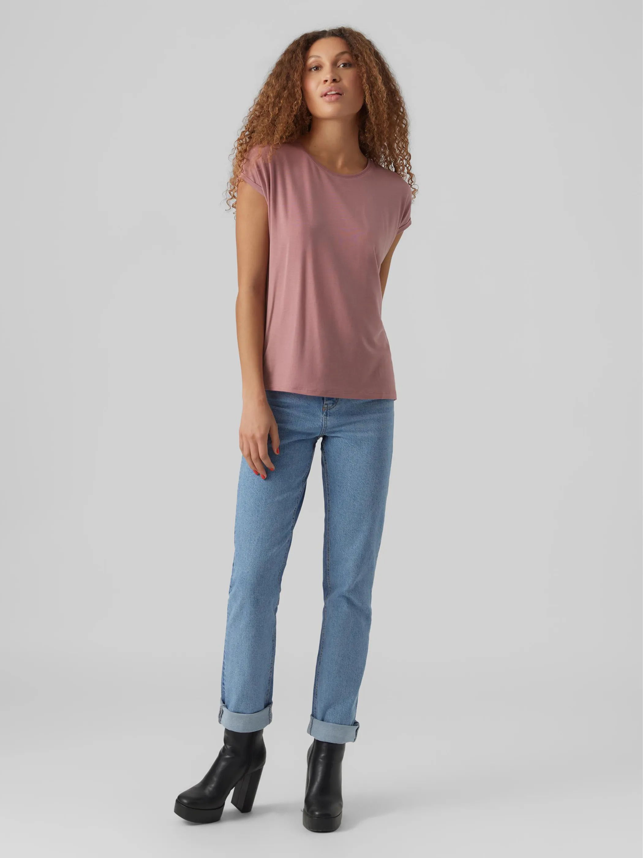 Vero Moda 10284468 VMAVA PLAIN SS TOP GA Rosa 873829 198665 4