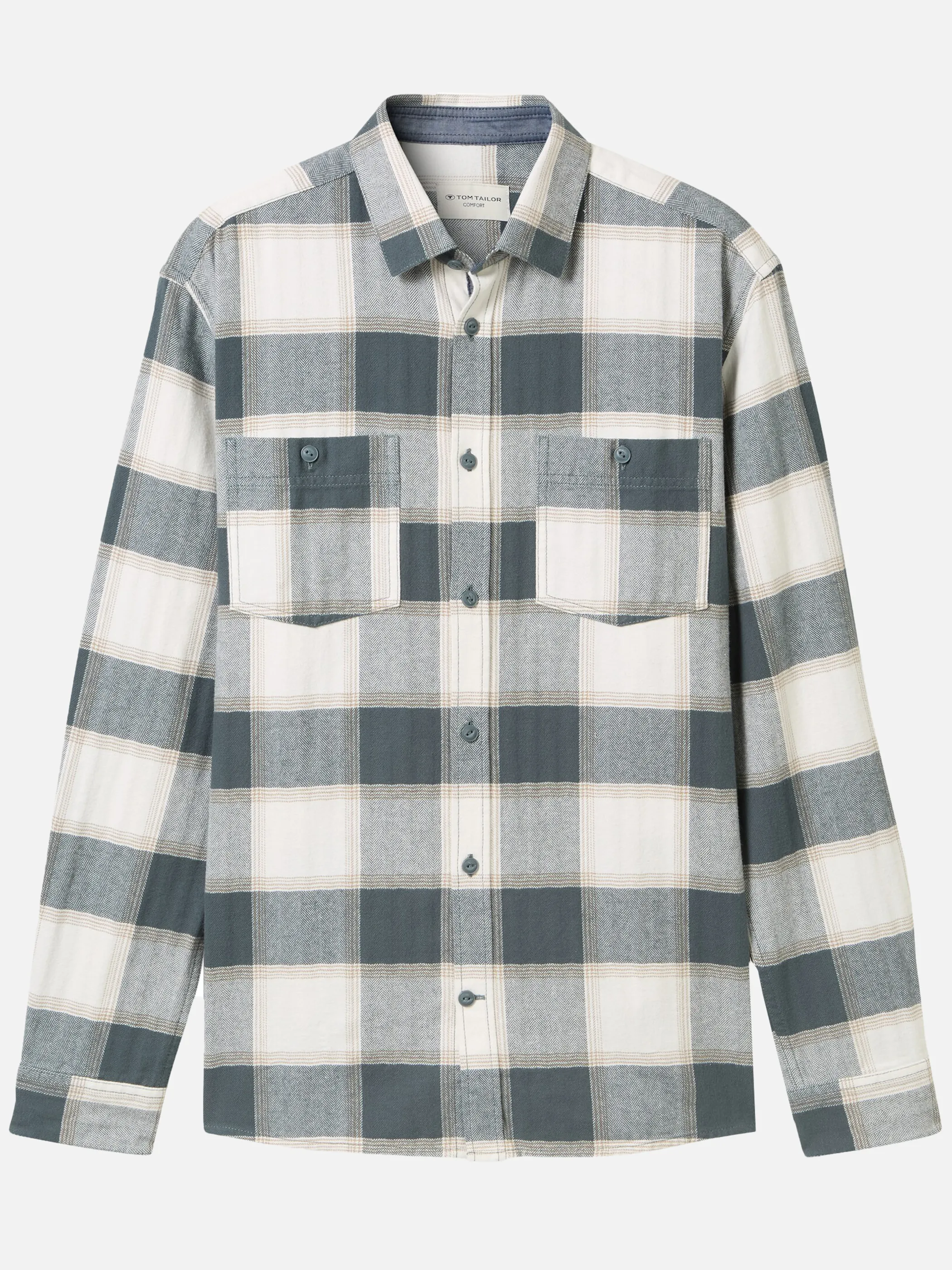 Tom Tailor 1043798 comfort checked shirt Weiß 903294 36634 1