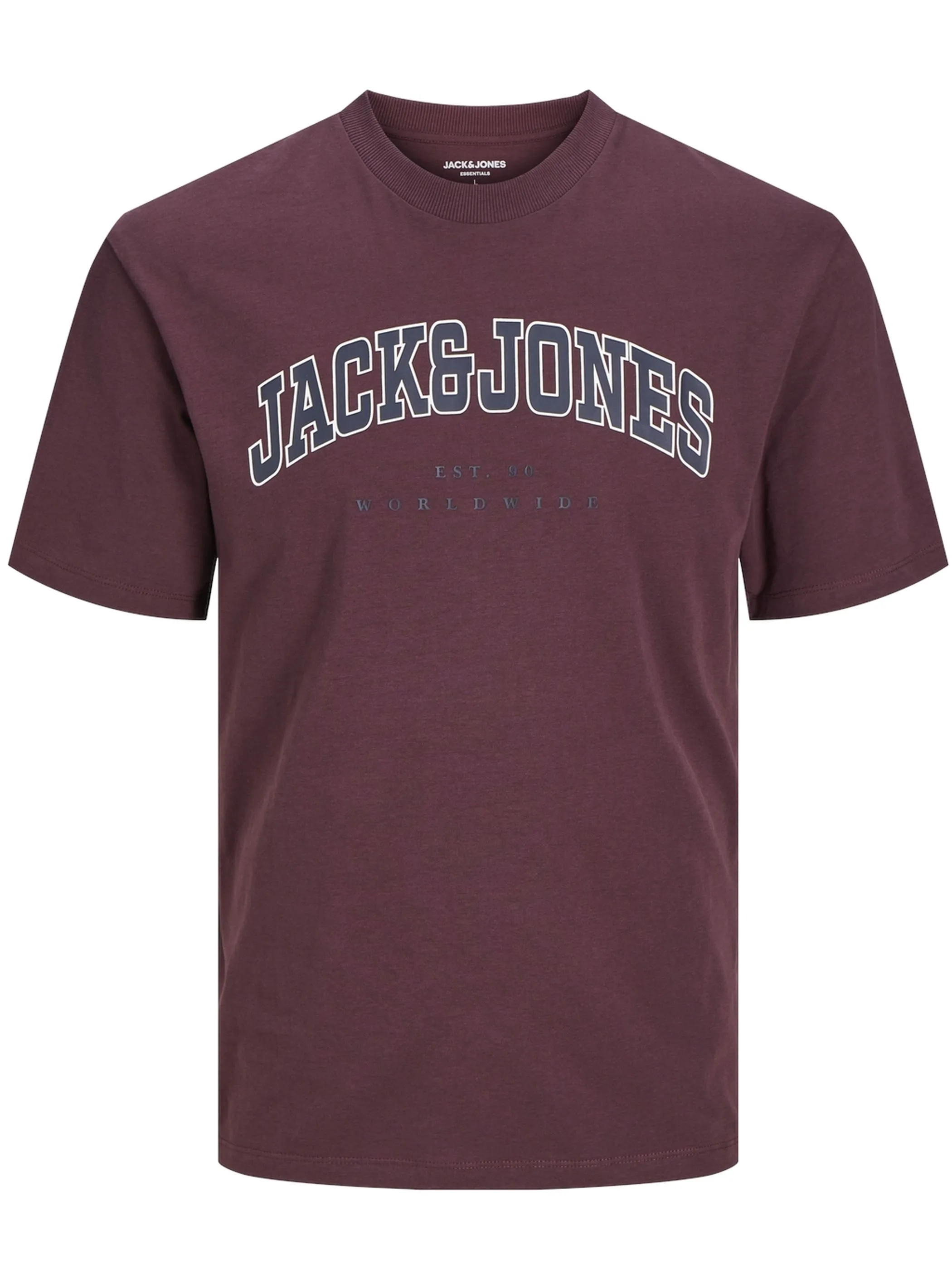 Jack Jones 12257579 JJECALEB VARSITY TEE Rot 895766 176858 1