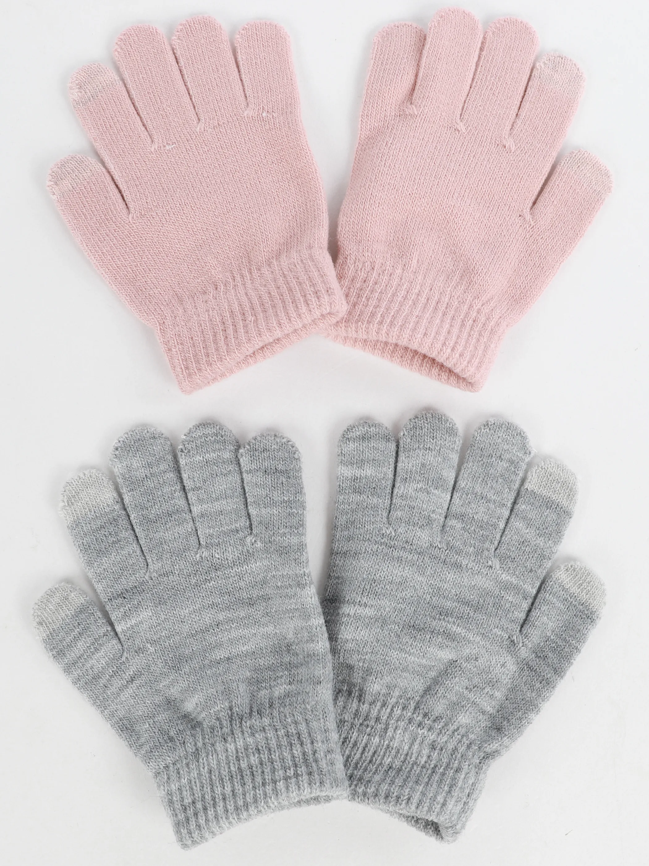 Stop + Go Ki-Mä Strickhandschuhe Grau 899557 GRAU/ROSA 1