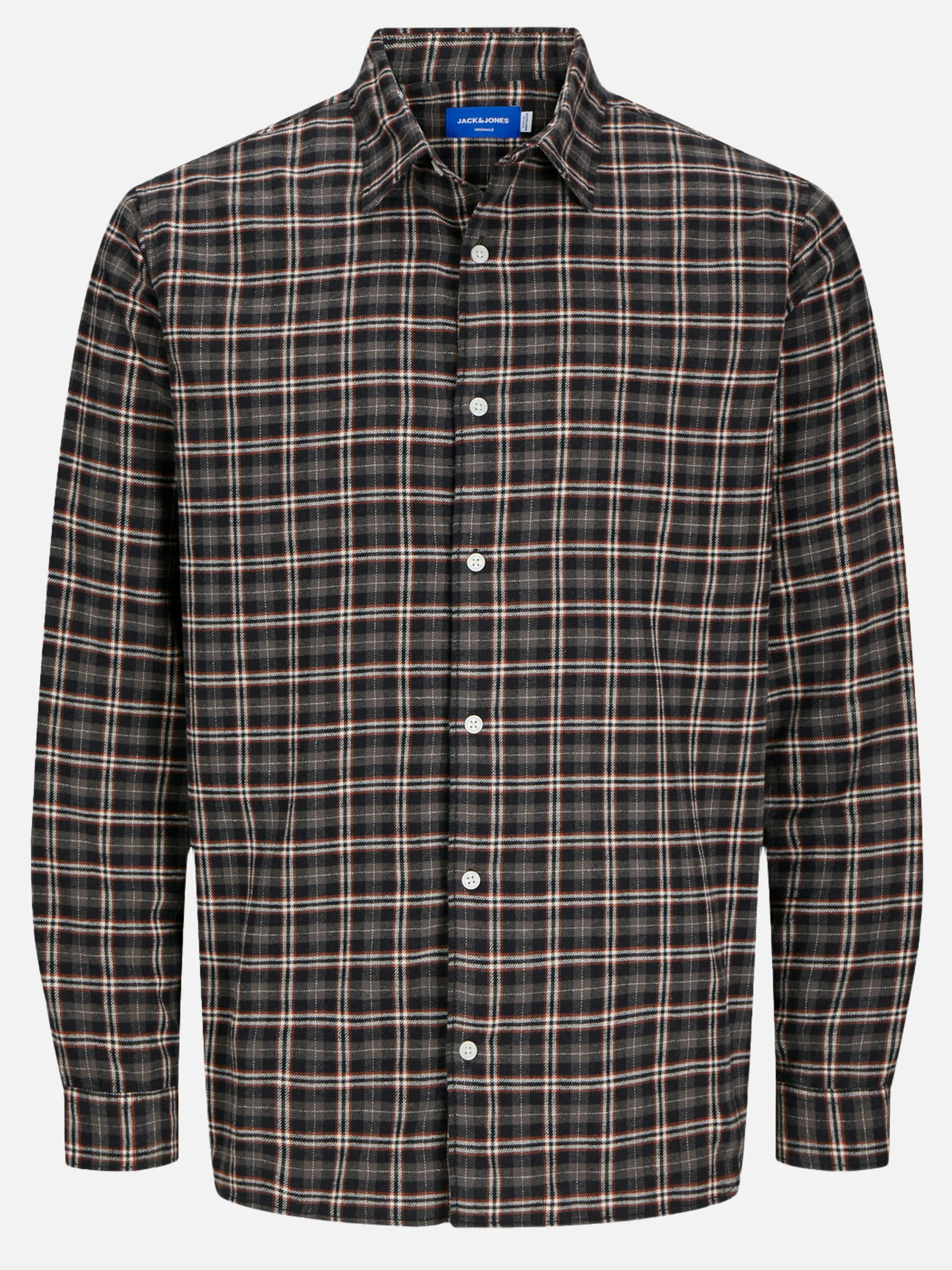 Jack Jones 12260776 JORJOSHUA FLANNEL CHE Grau 898904 176650 1