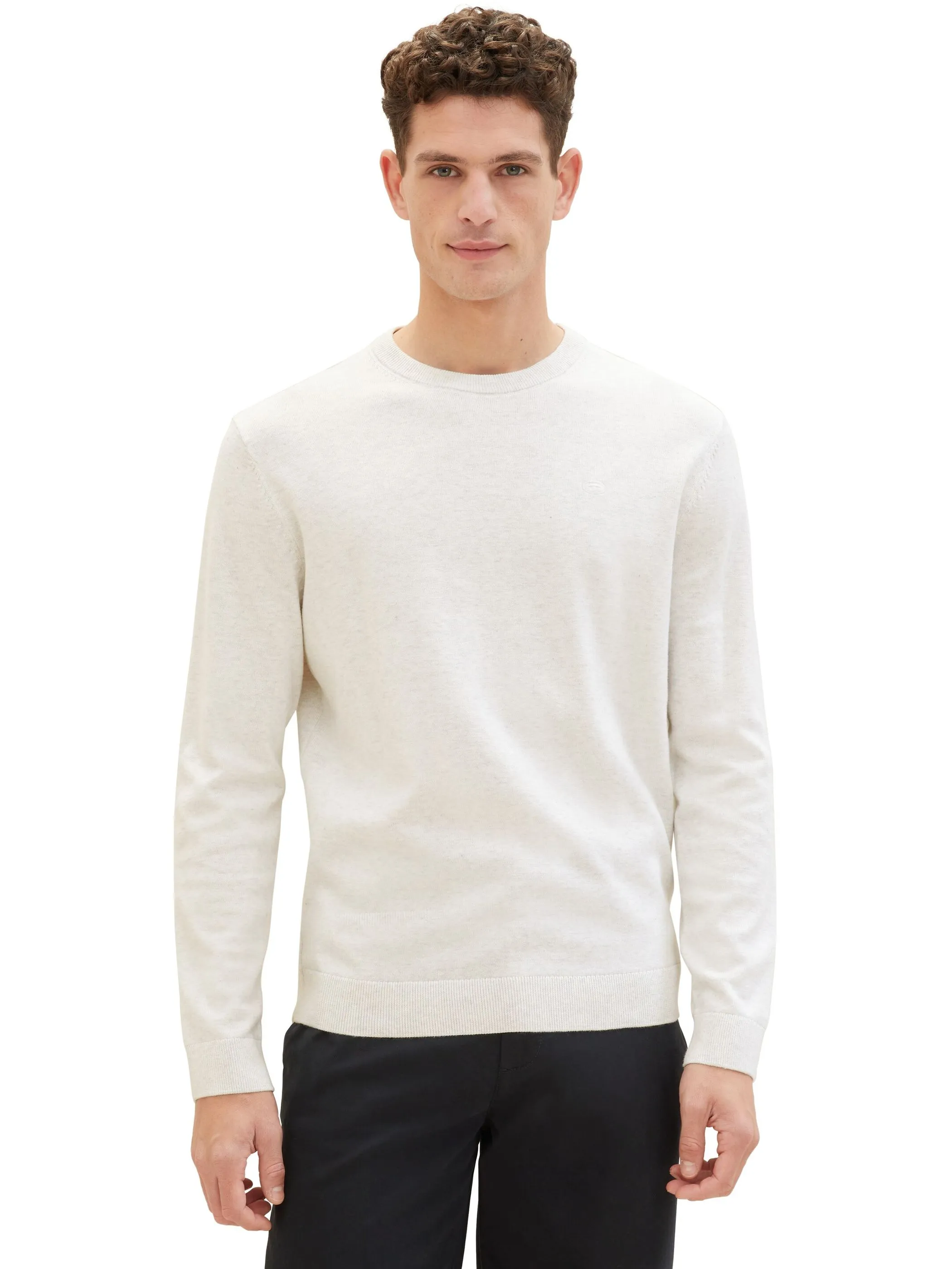 Tom Tailor 1039810 basic crewneck knit Beige 890938 13174 5