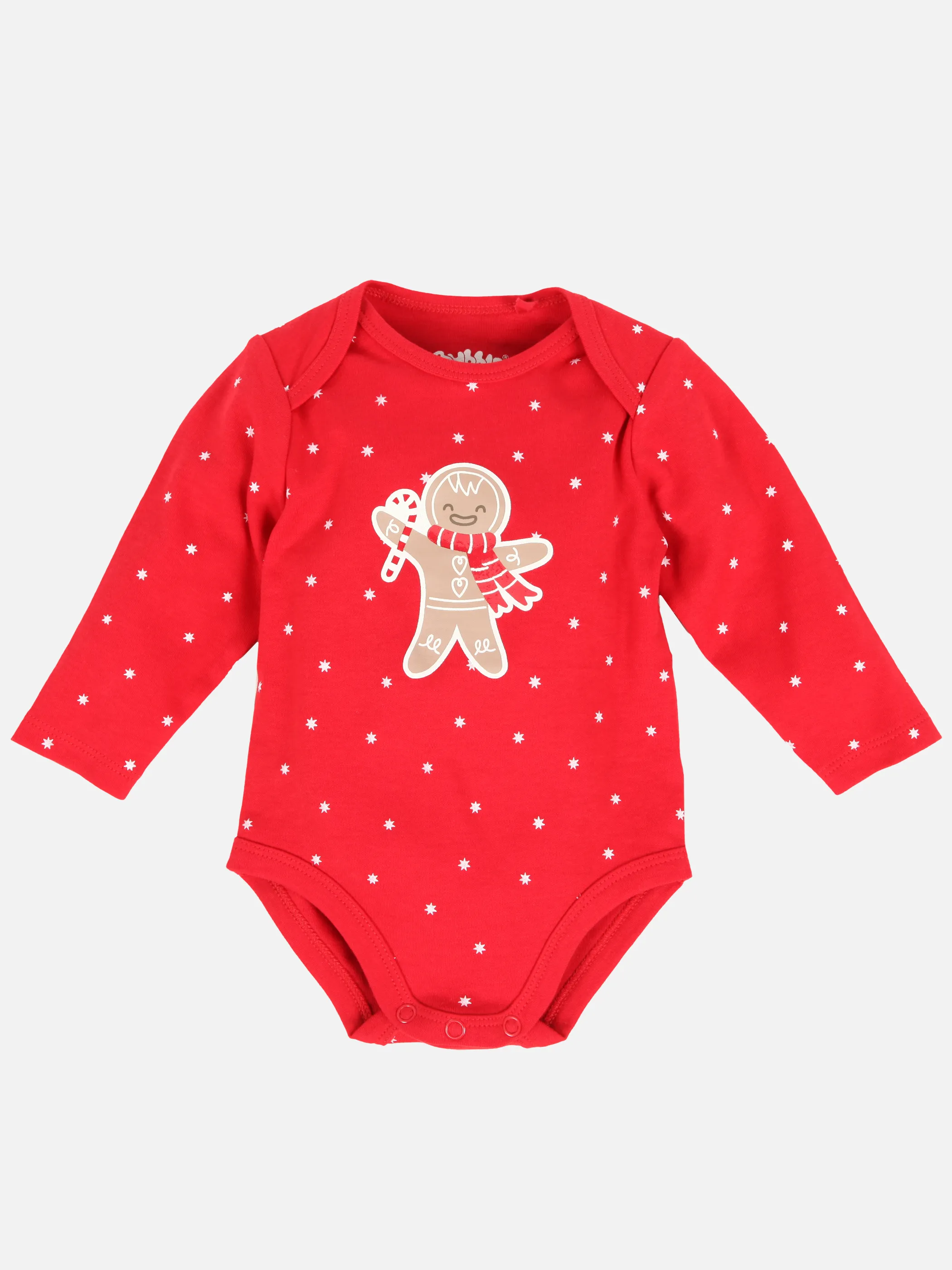 Bubble Gum Baby Weihnachtsbody mit Lebkuchenmotiv in rot Rot 901369 ROT 1